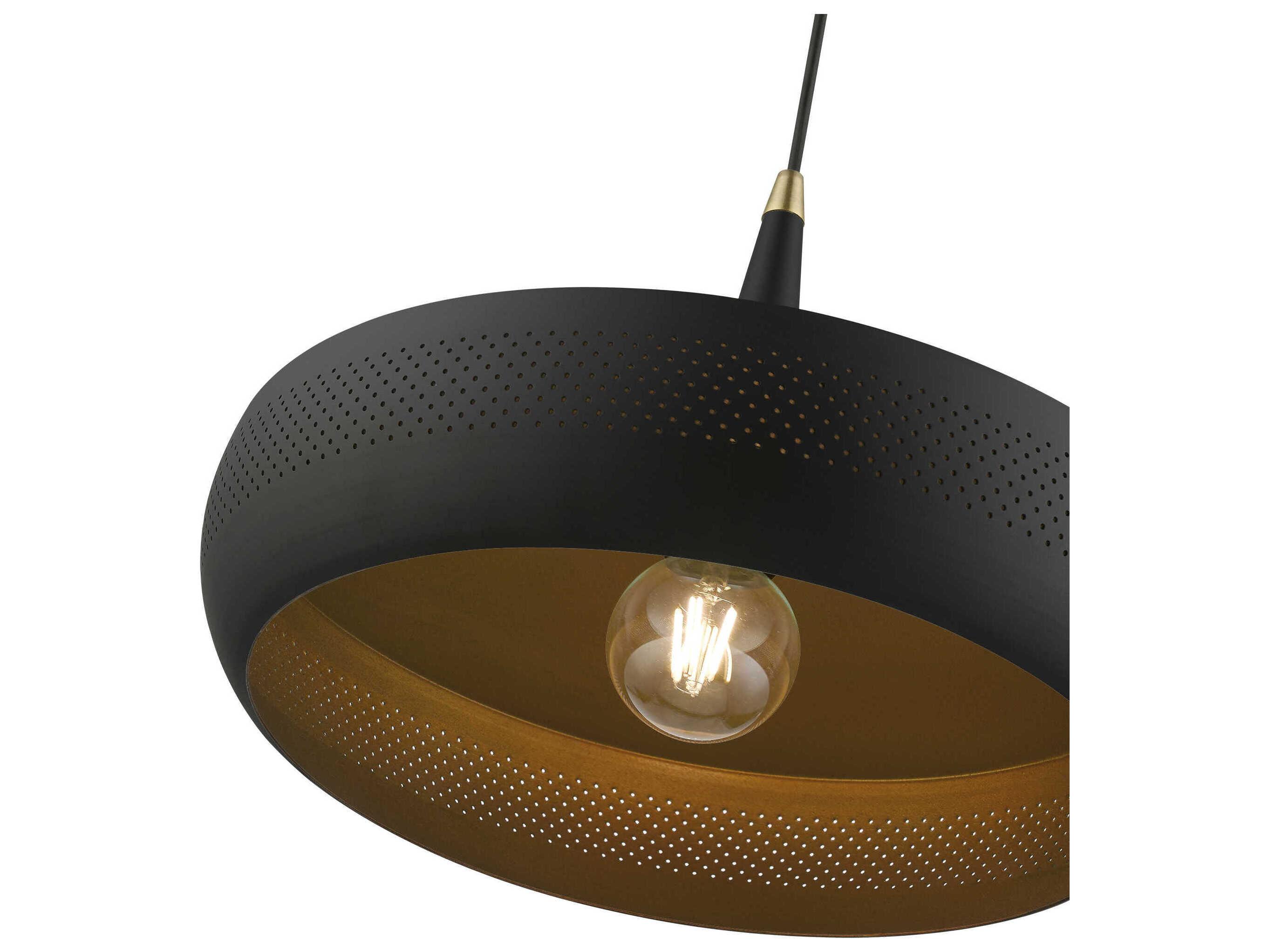 Livex Lighting Banbury 1-Light Black Antique Brass Dome Pendant