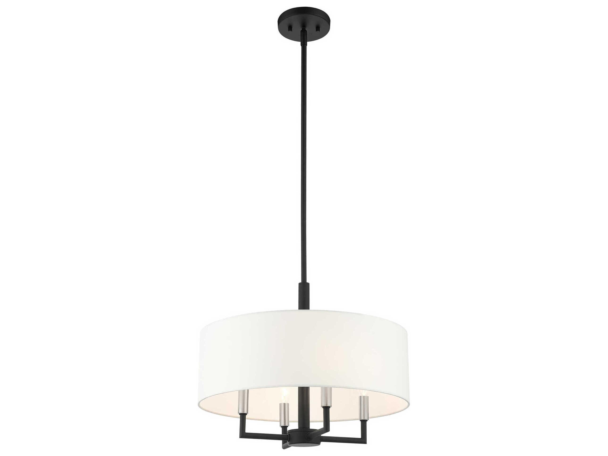 Livex Lighting Meridian 4-Light Black Drum Chandelier