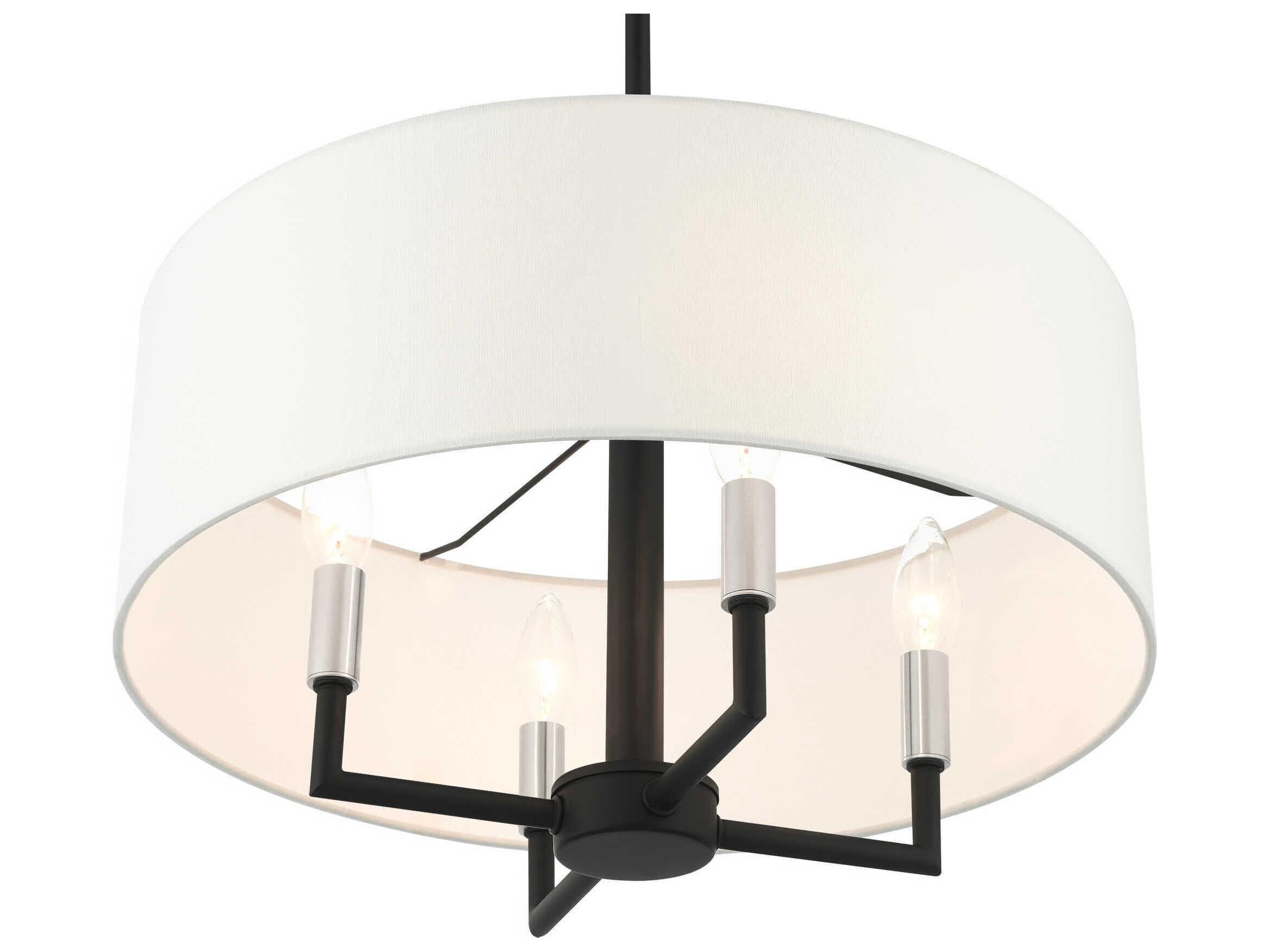 Livex Lighting Meridian 4-Light Black Drum Chandelier