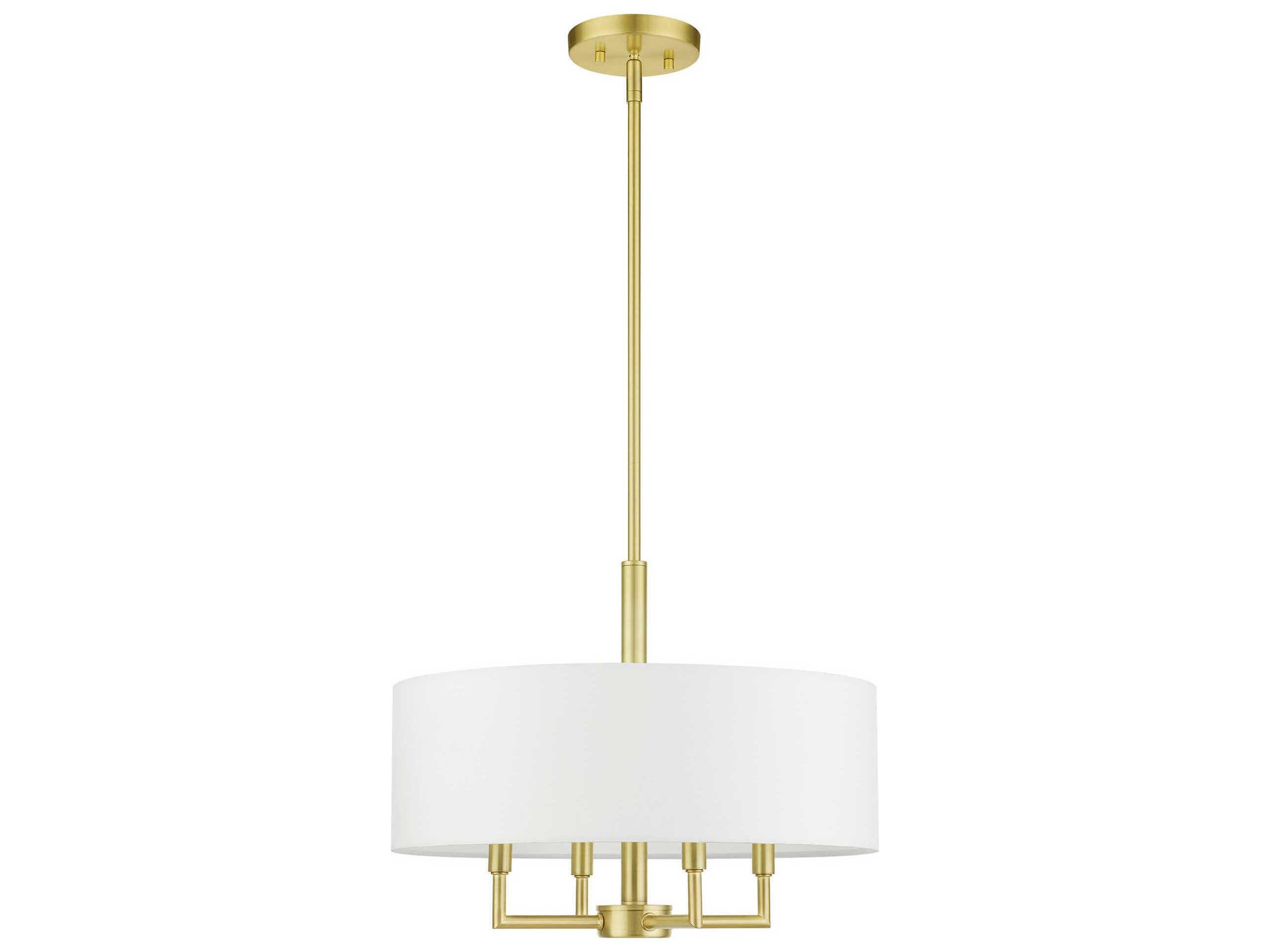 Livex Lighting Meridian 4-Light Satin Brass Drum Chandelier