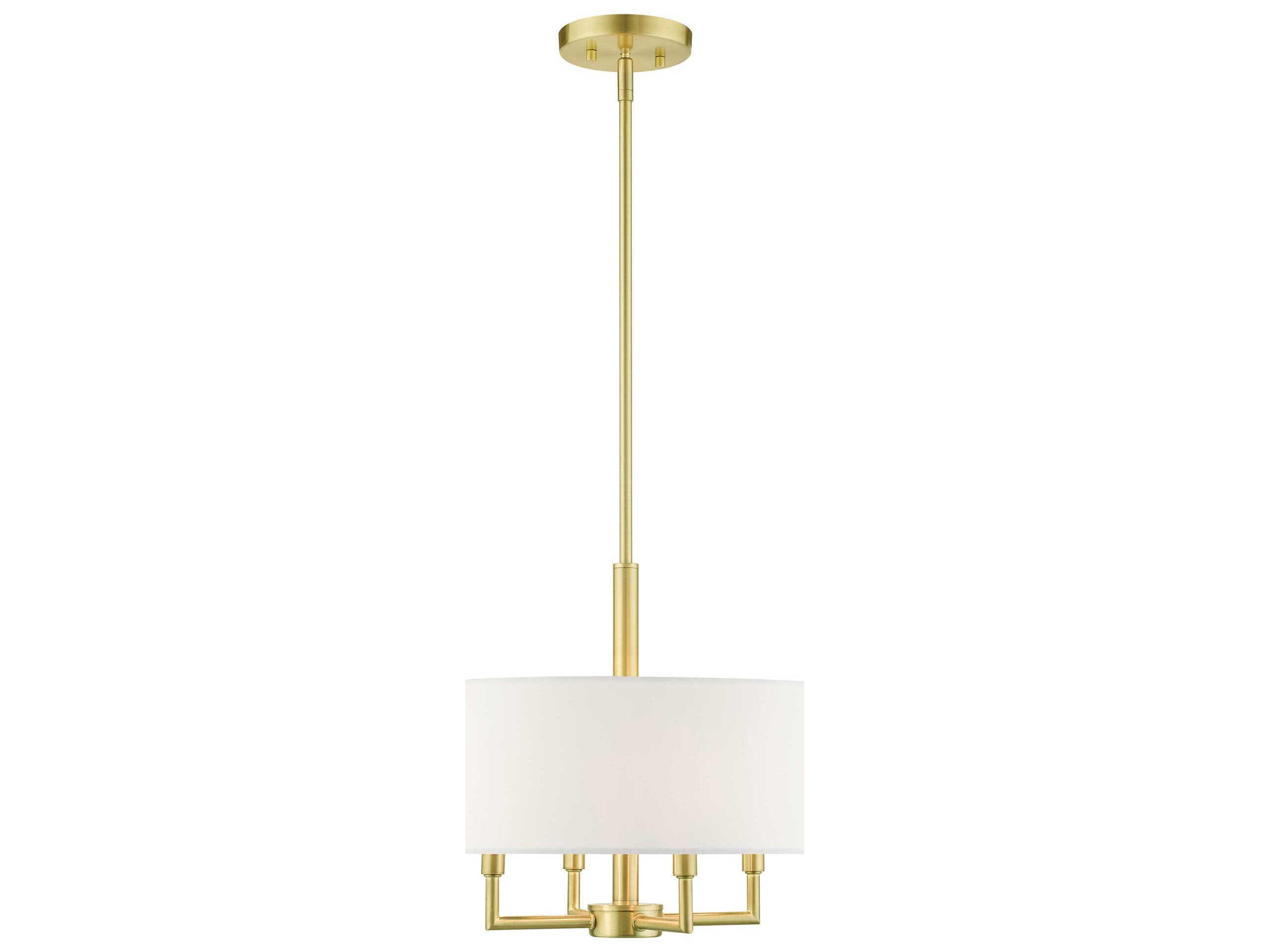 Livex Lighting Meridian 4-Light Satin Brass Drum Chandelier