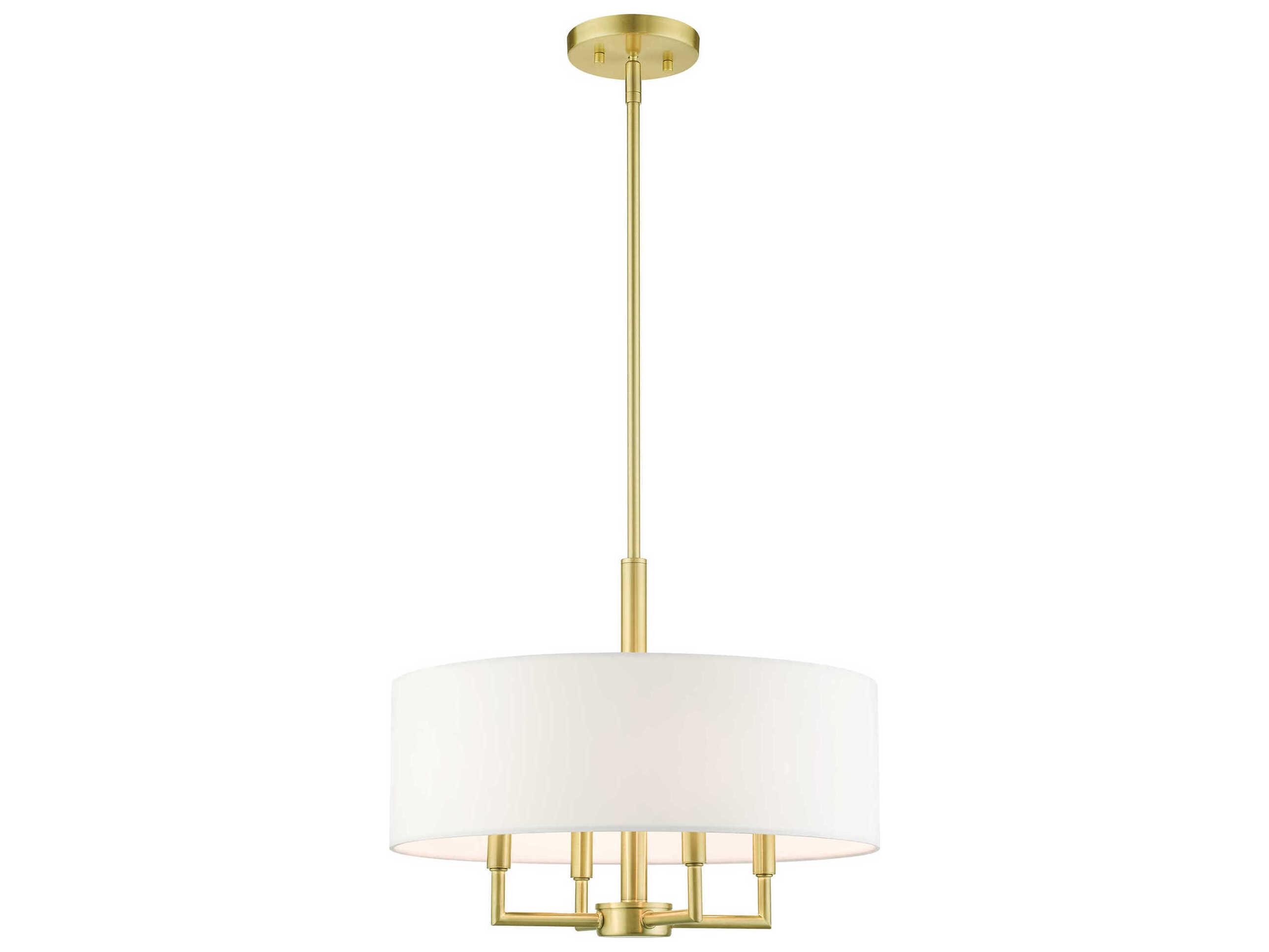 Livex Lighting Meridian 4-Light Satin Brass Drum Chandelier