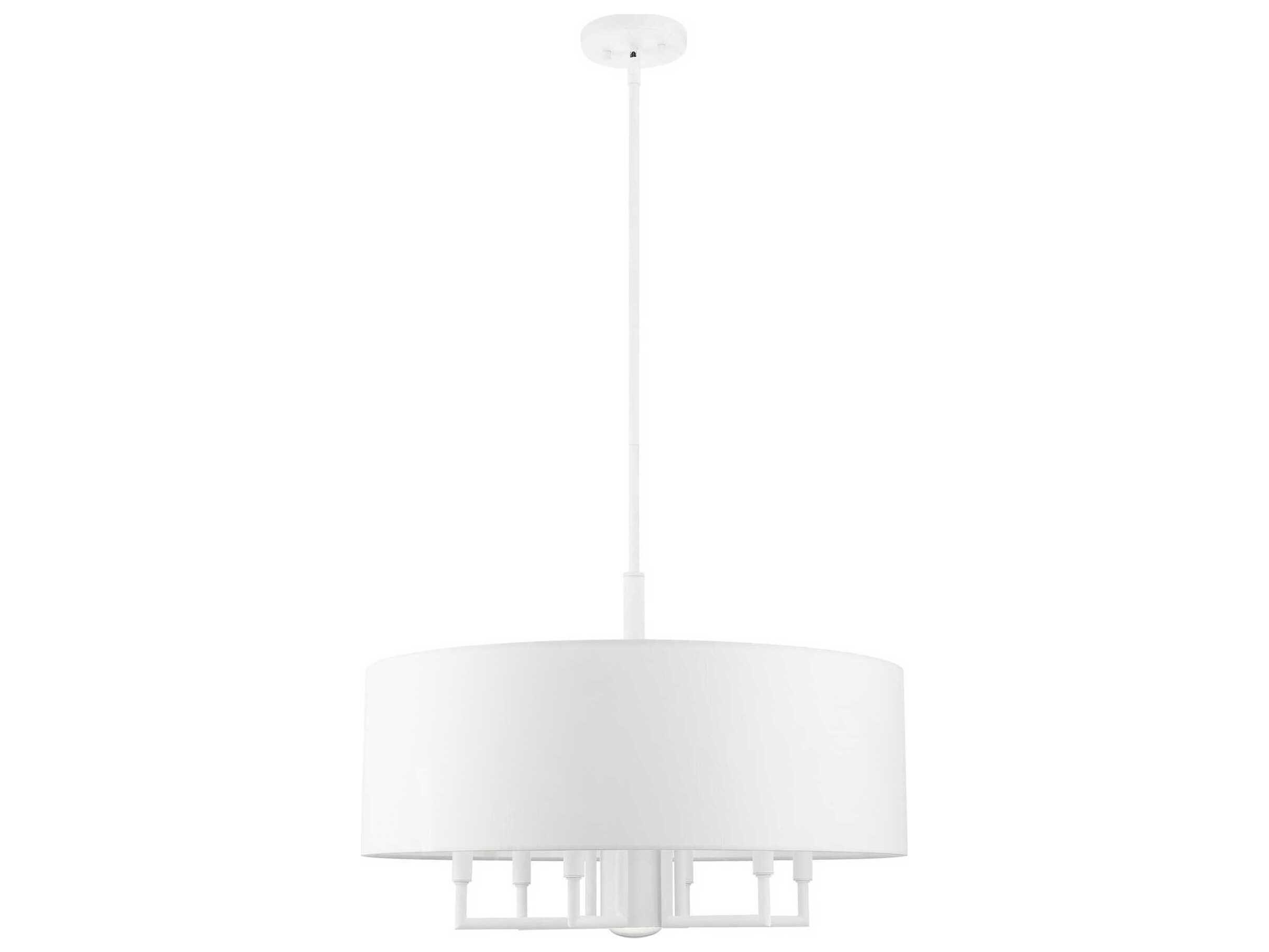 Livex Lighting Meridian 7-Light White Drum Chandelier
