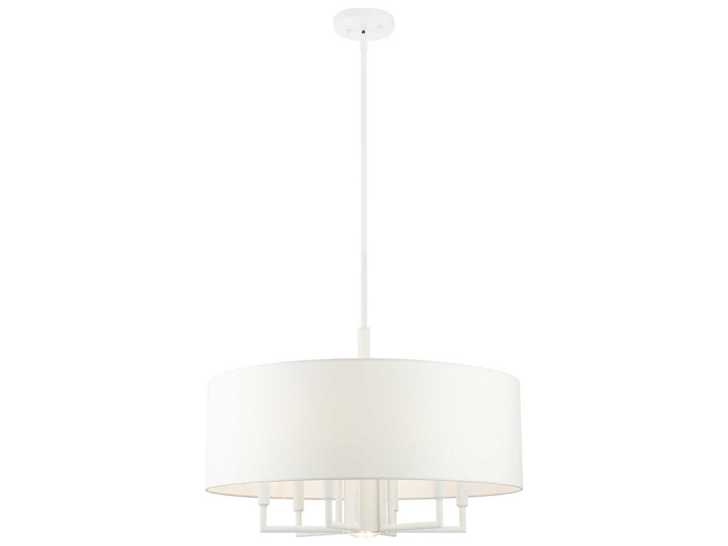 Livex Lighting Meridian 7-Light White Drum Chandelier