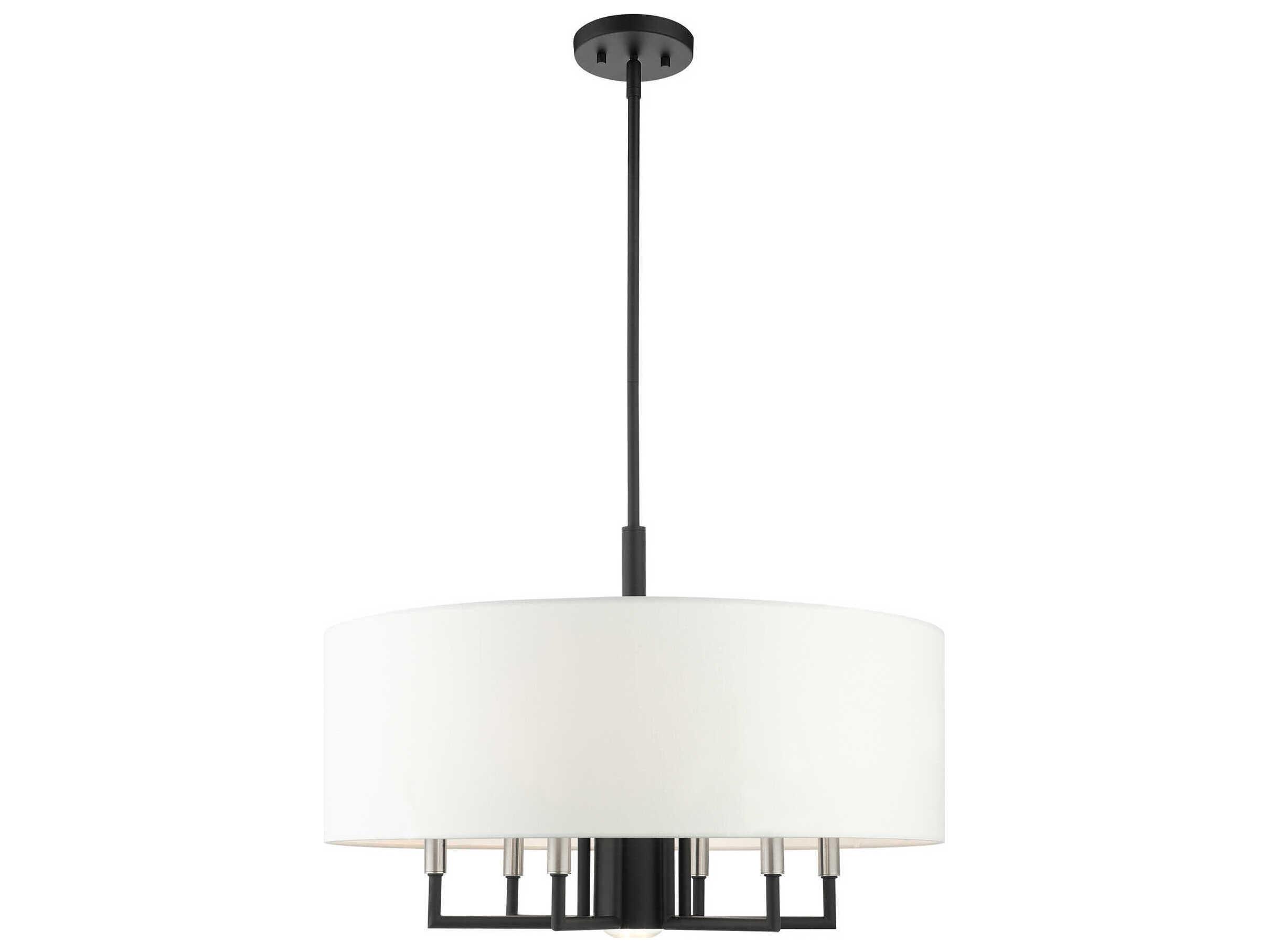 Livex Lighting Meridian 7-Light Black Drum Chandelier