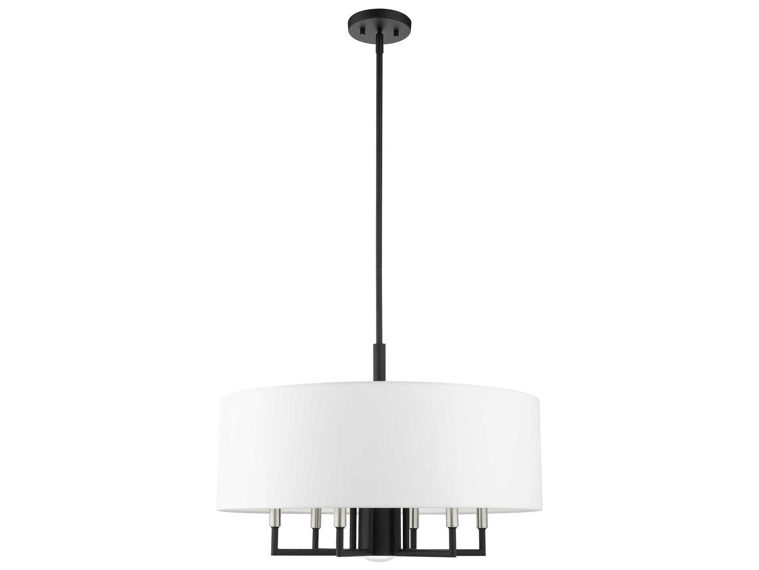 Livex Lighting Meridian 7-Light Black Drum Chandelier