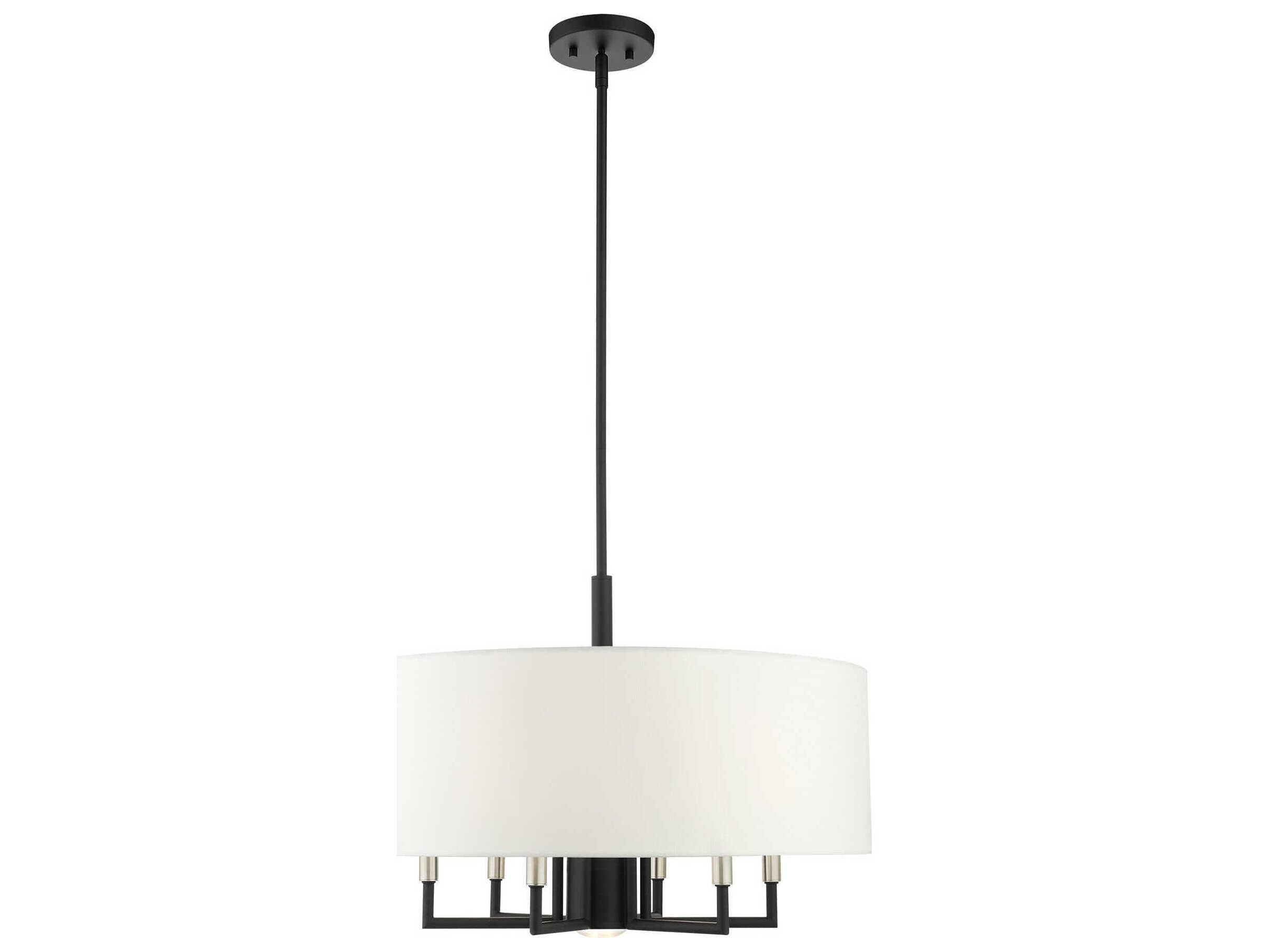 Livex Lighting Meridian 7-Light Black Drum Chandelier