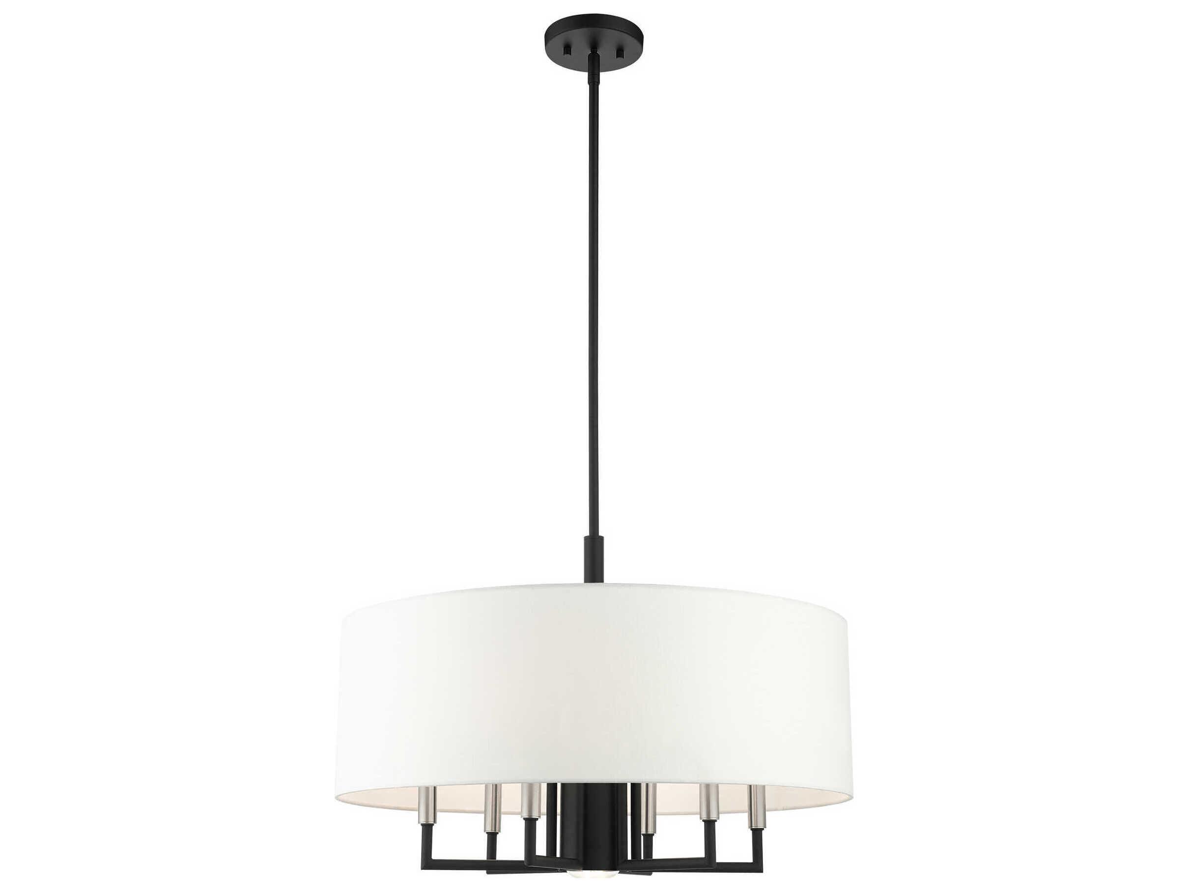 Livex Lighting Meridian 7-Light Black Drum Chandelier