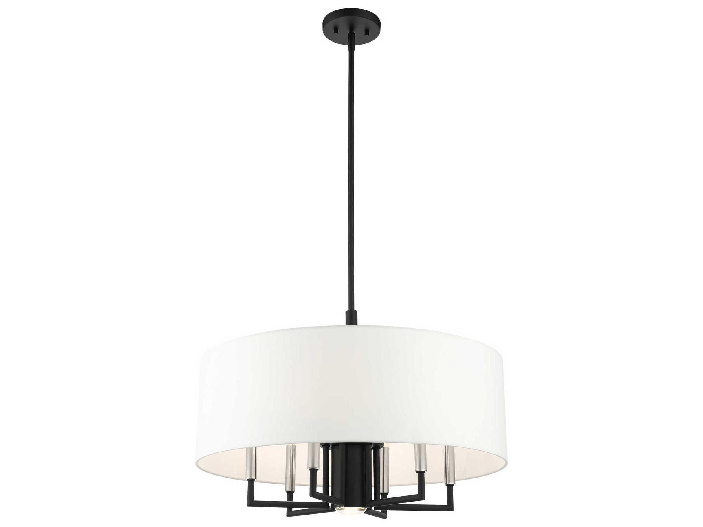 Livex Lighting Meridian 7-Light Black Drum Chandelier