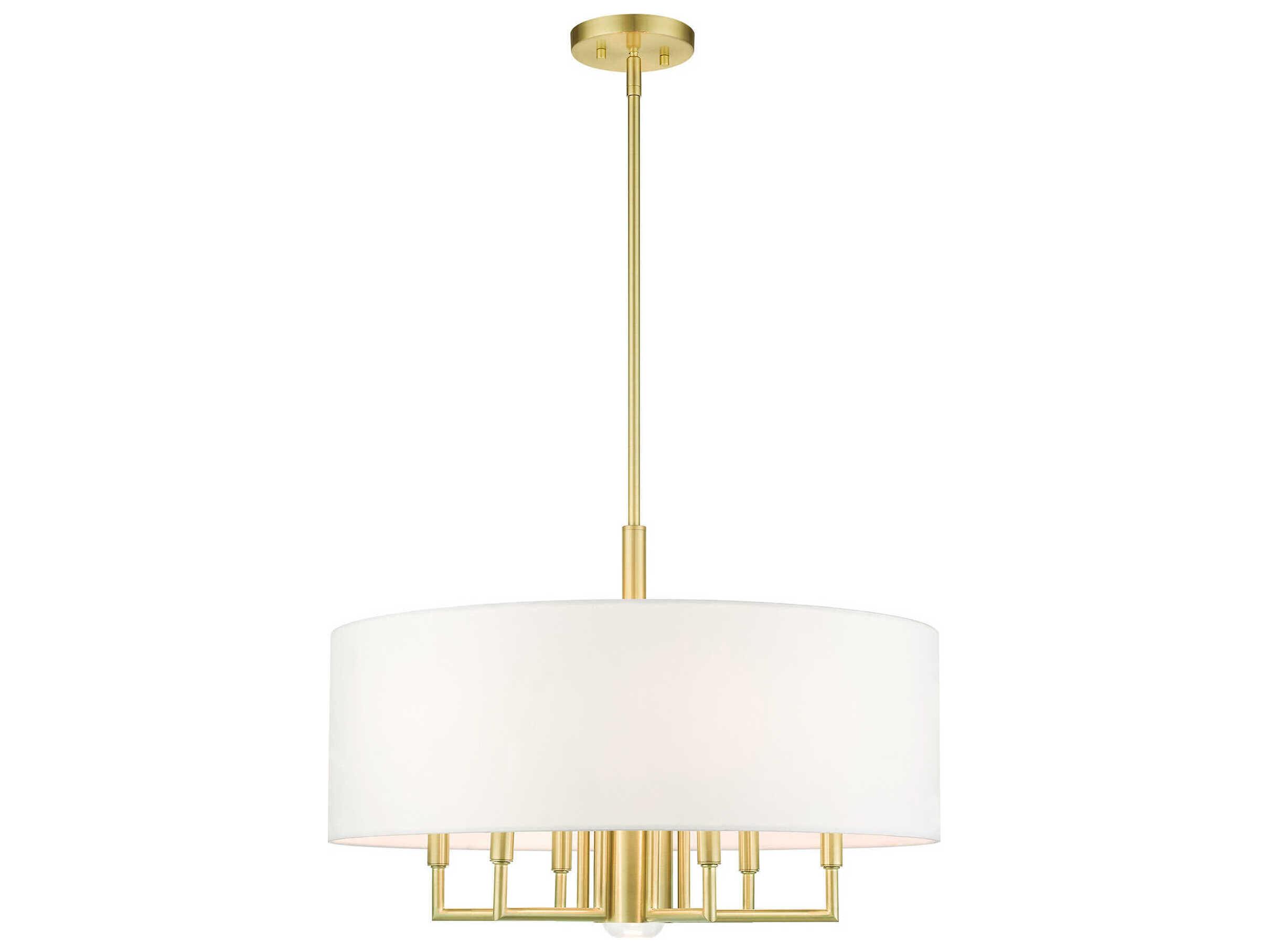 Livex Lighting Meridian 7-Light Satin Brass Drum Chandelier