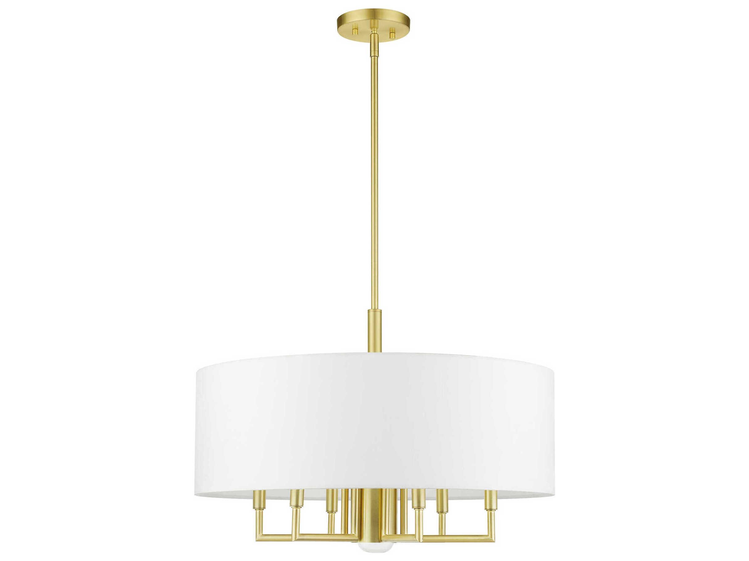 Livex Lighting Meridian 7-Light Satin Brass Drum Chandelier