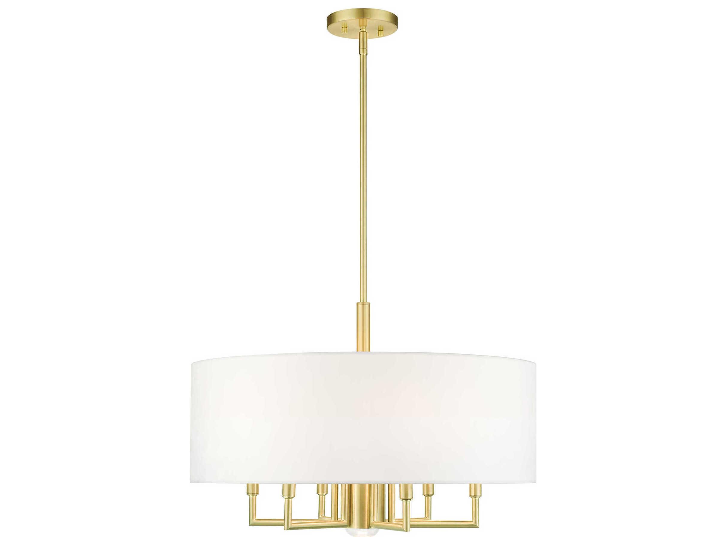 Livex Lighting Meridian 7-Light Satin Brass Drum Chandelier