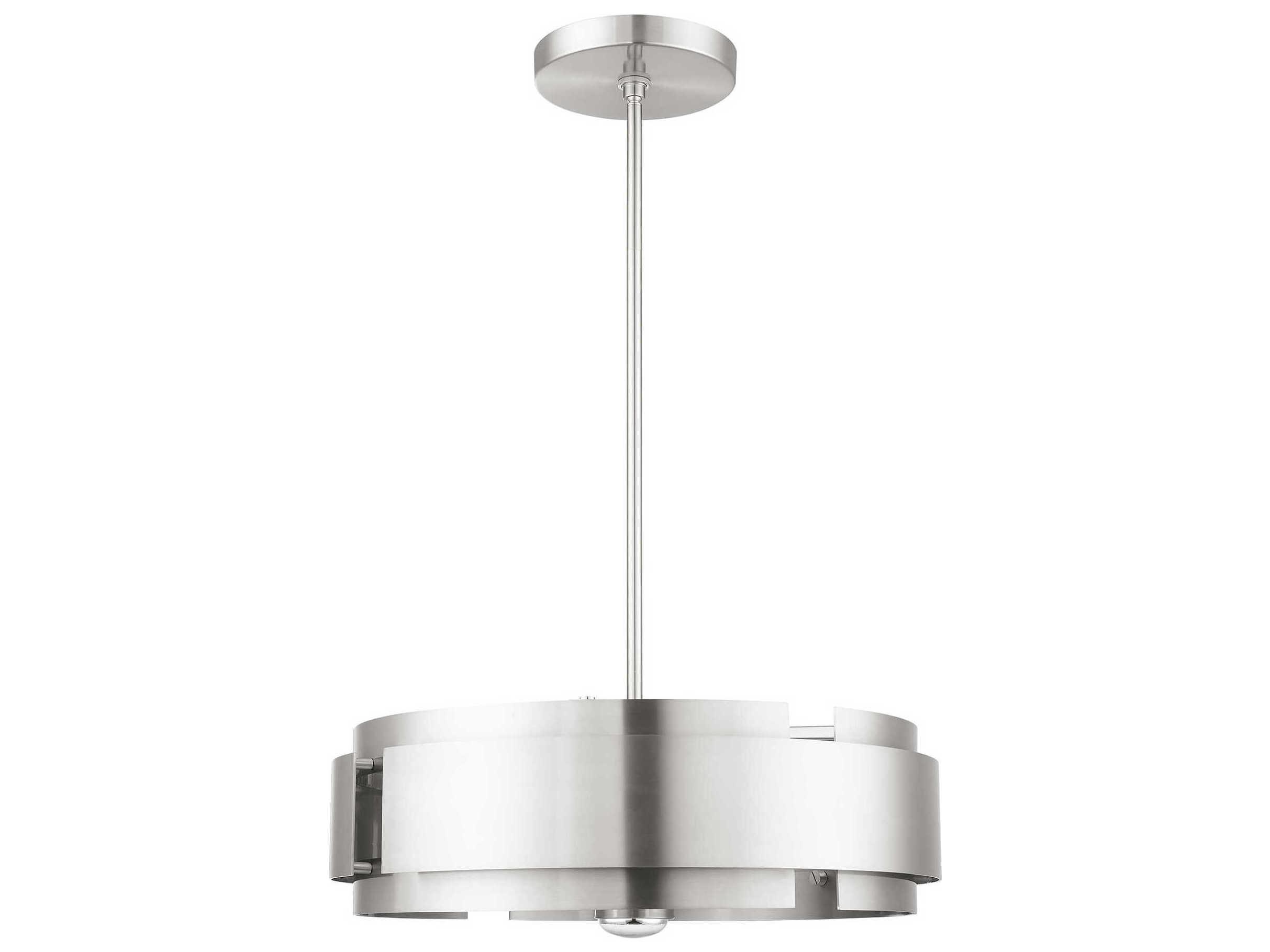 Livex Lighting Varick 5-Light Brushed Nickel Drum Pendant