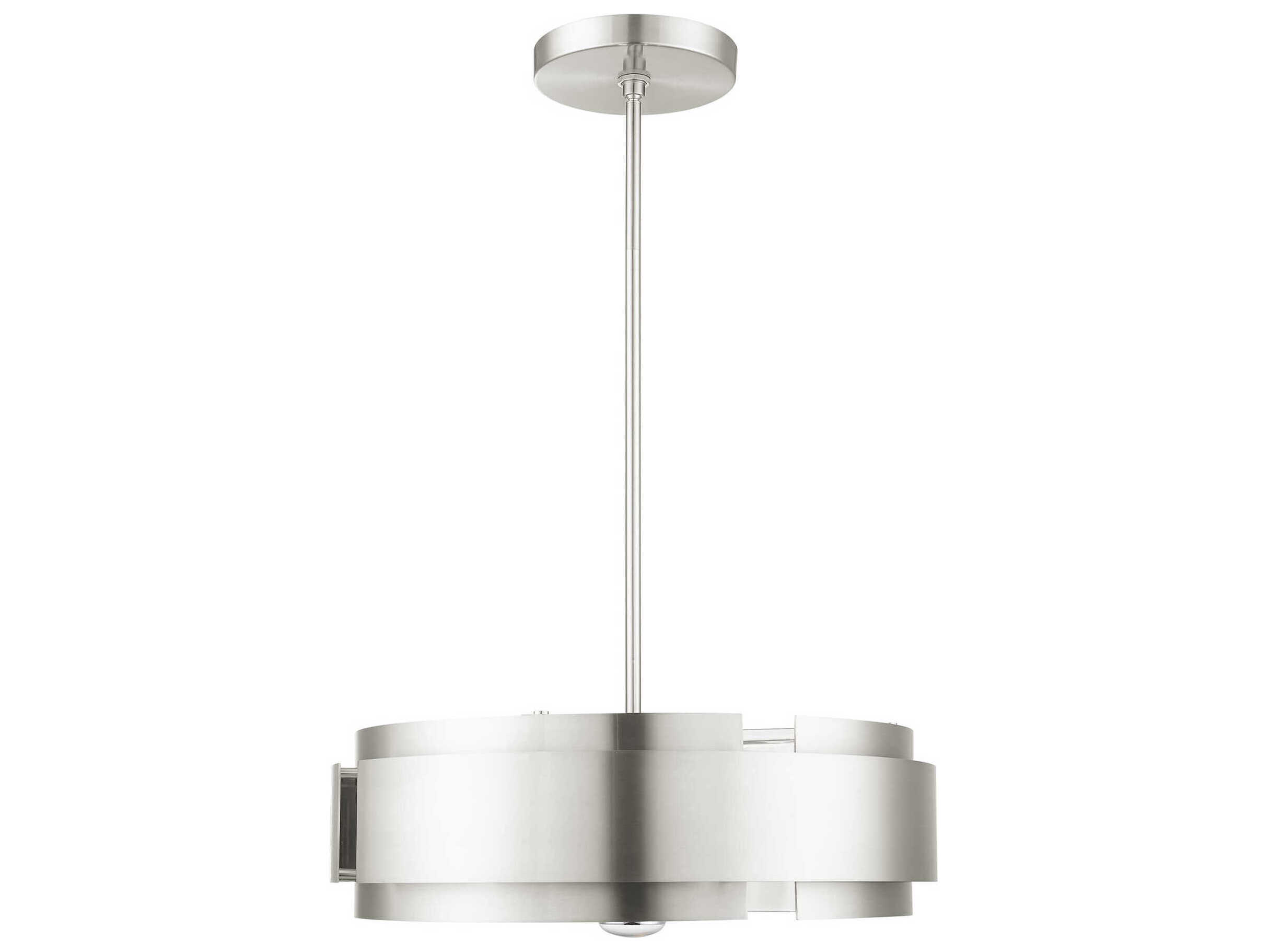 Livex Lighting Varick 5-Light Brushed Nickel Drum Pendant