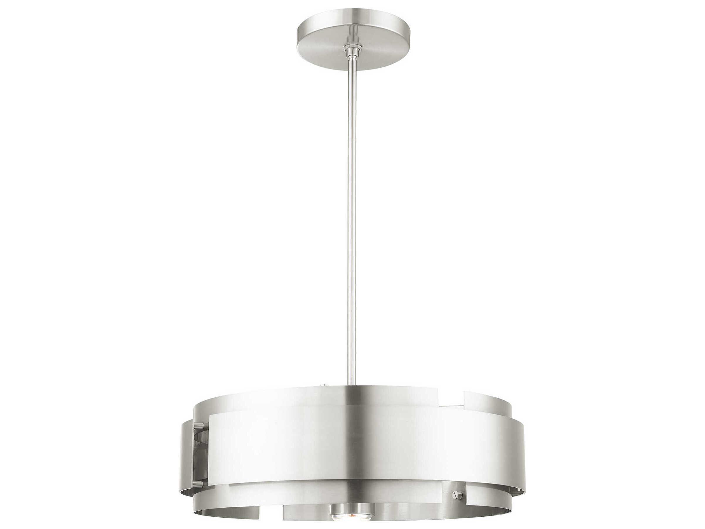 Livex Lighting Varick 5-Light Brushed Nickel Drum Pendant