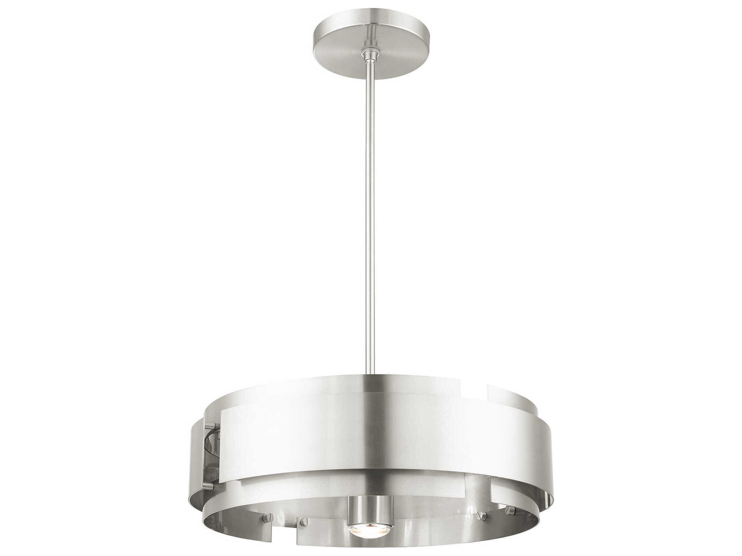 Livex Lighting Varick 5-Light Brushed Nickel Drum Pendant