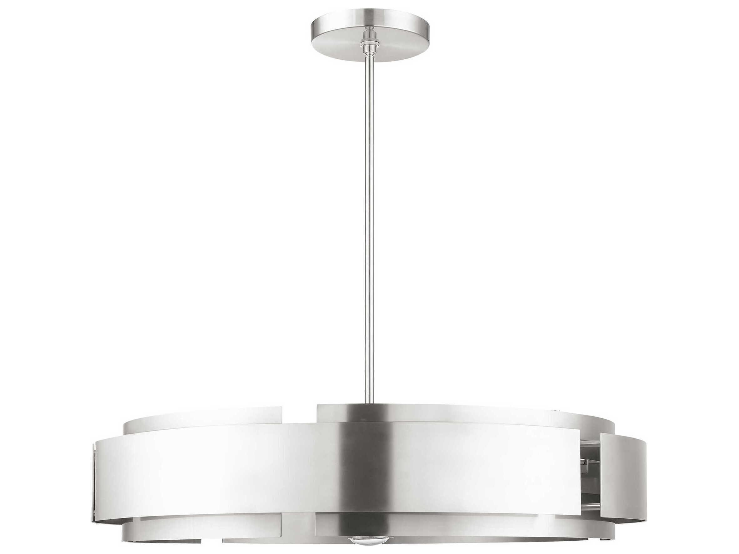 Livex Lighting Varick 7-Light Brushed Nickel Drum Pendant