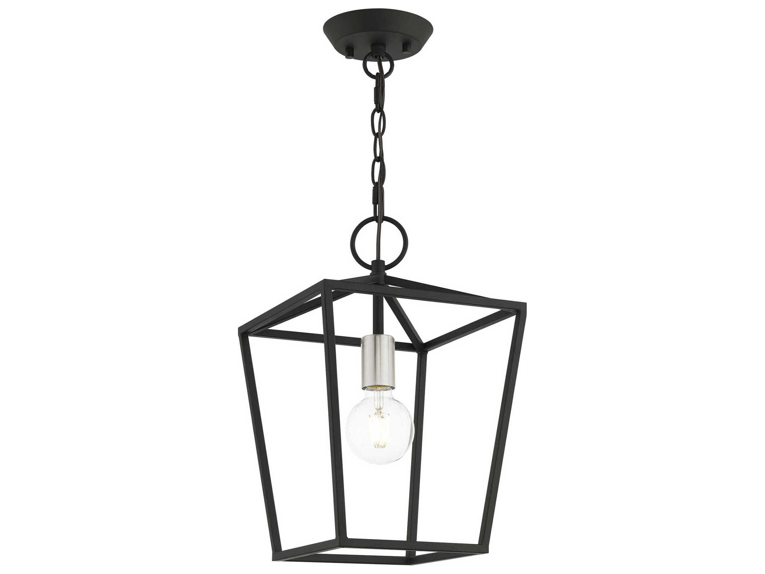 Livex Lighting Devone 1-Light Black Lantern Mini Pendant