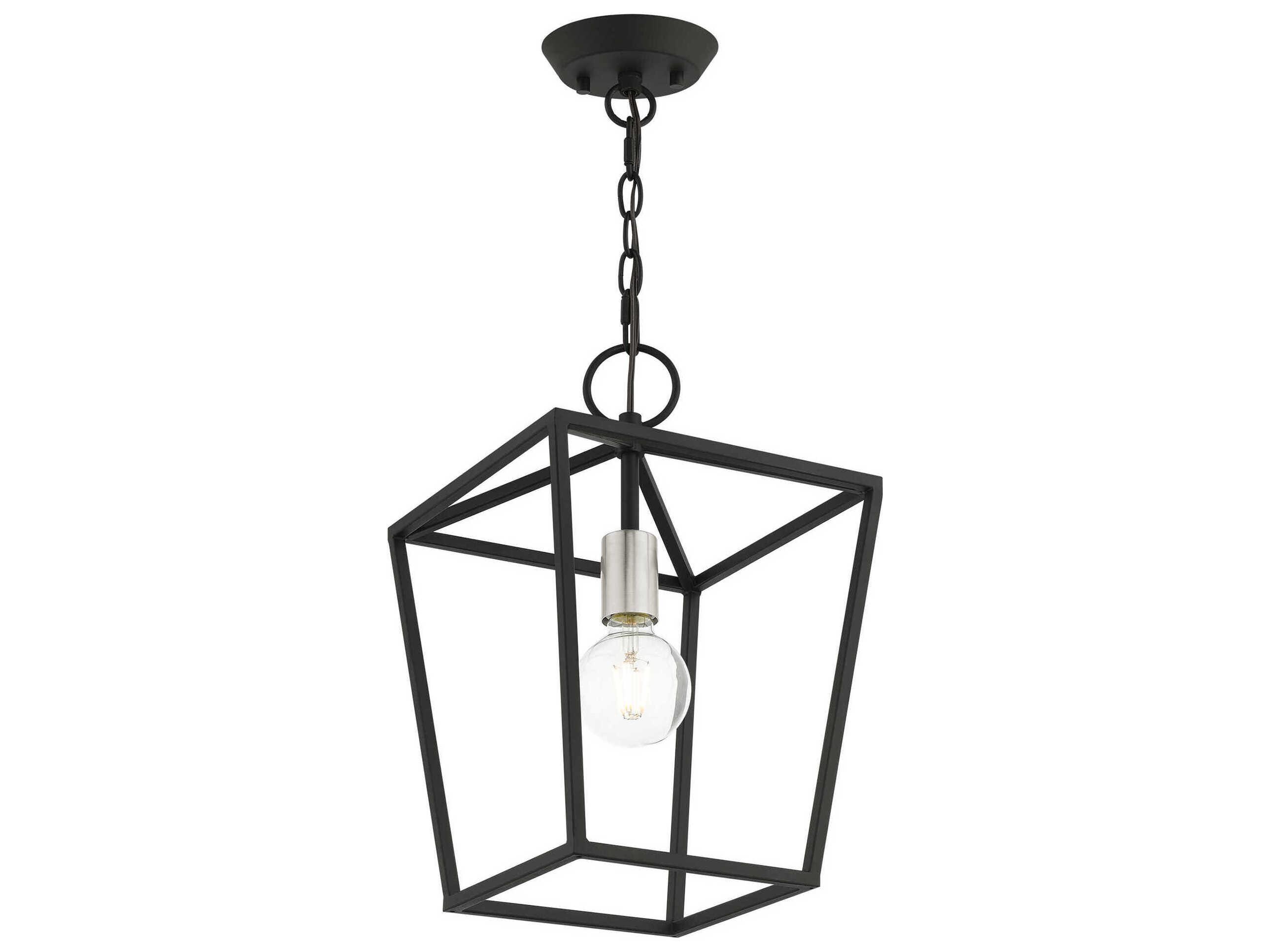 Livex Lighting Devone 1-Light Black Lantern Mini Pendant