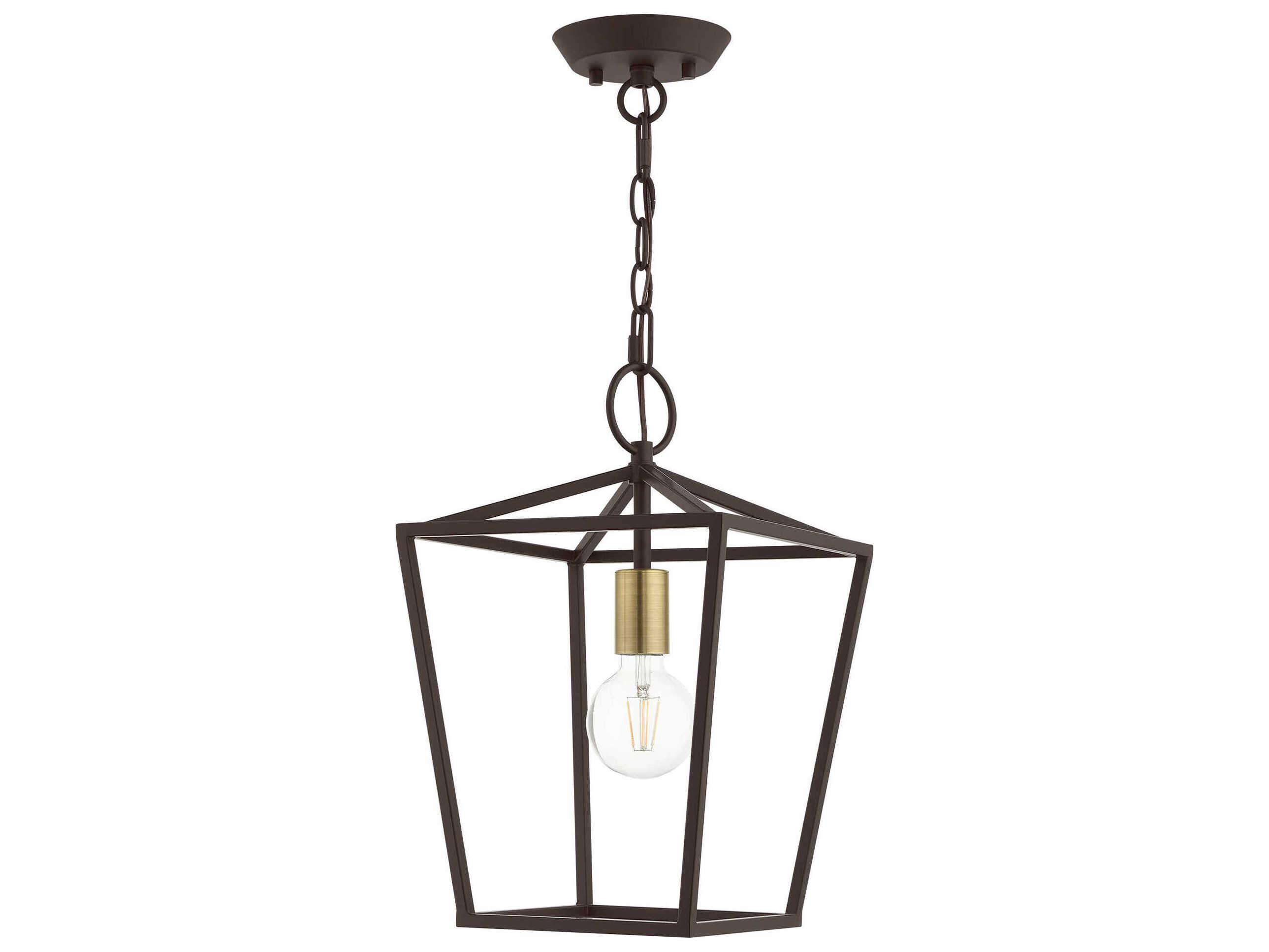 Livex Lighting Devone 1-Light Bronze Lantern Mini Pendant
