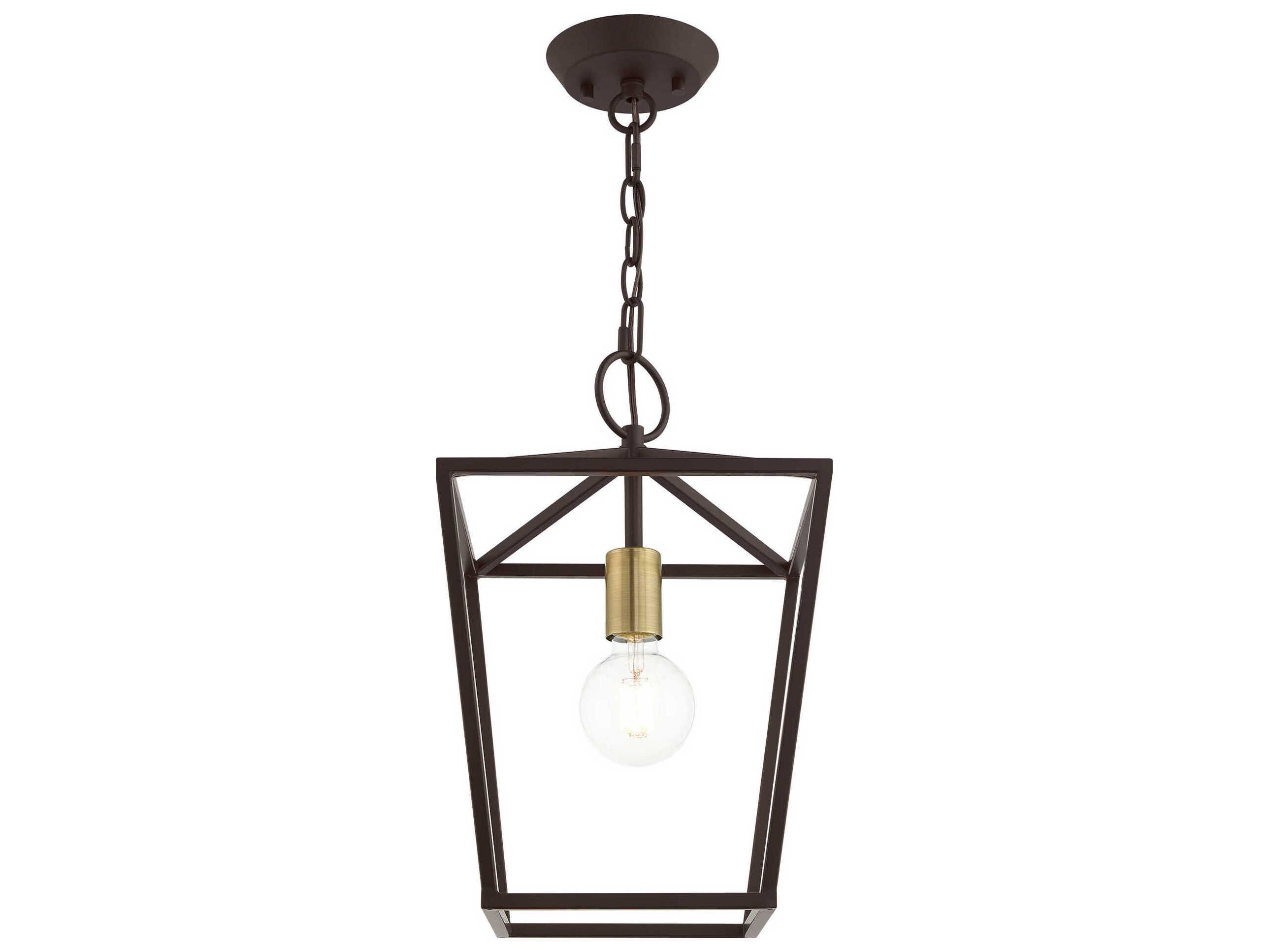 Livex Lighting Devone 1-Light Bronze Lantern Mini Pendant