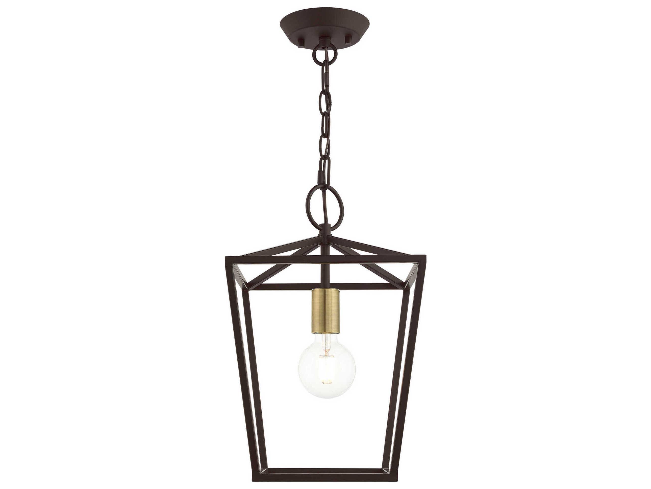 Livex Lighting Devone 1-Light Bronze Lantern Mini Pendant