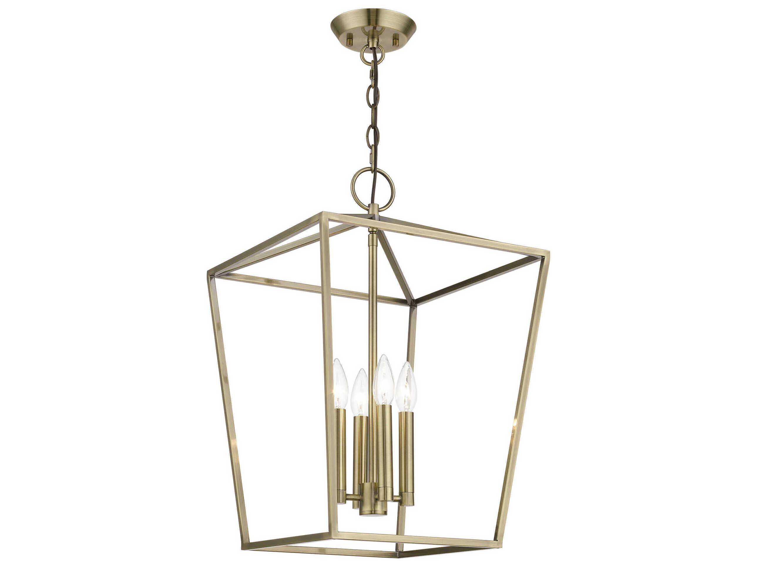 Livex Lighting Devone 4-Light Antique Brass Candelabra Chandelier