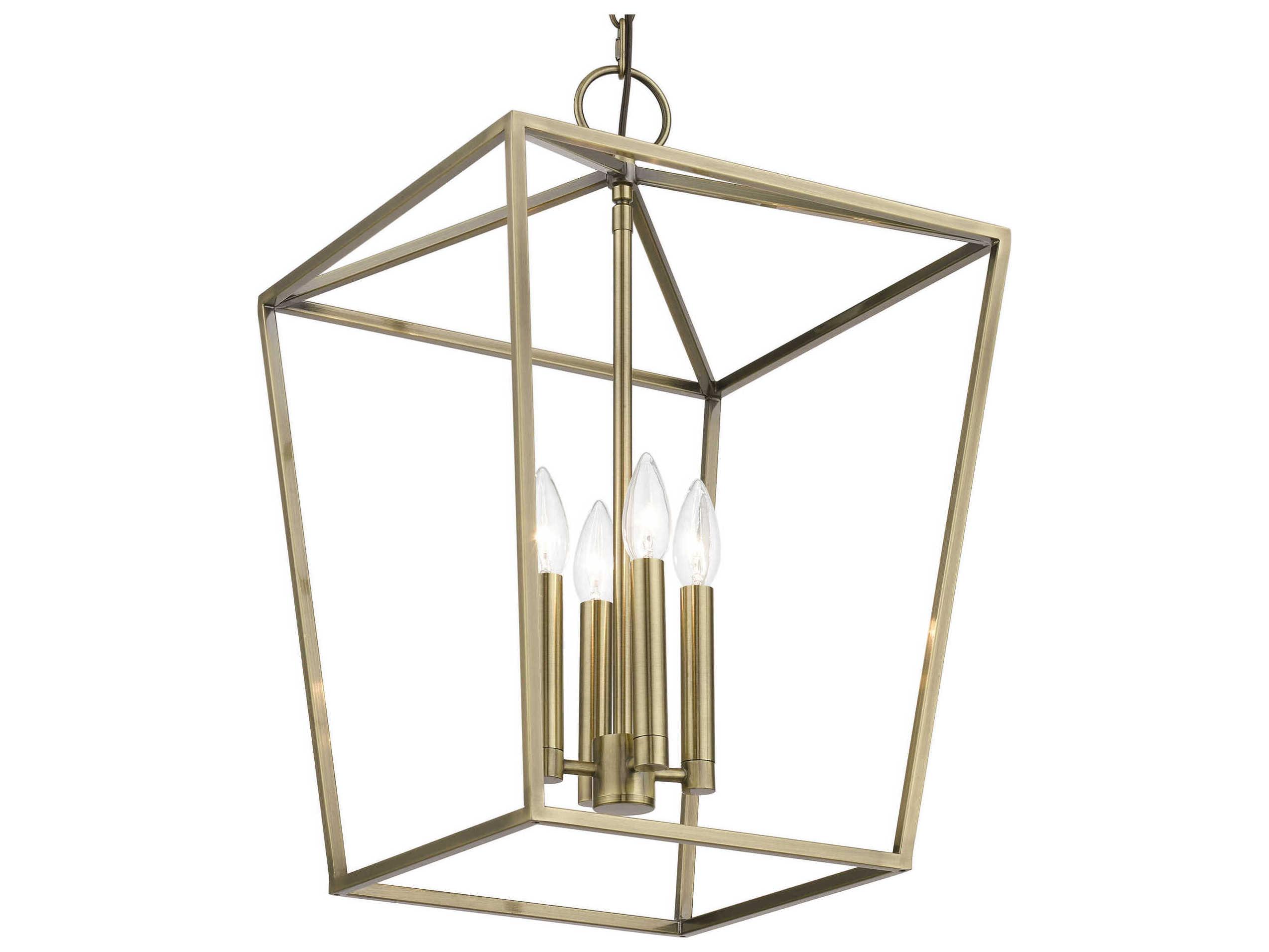 Livex Lighting Devone 4-Light Antique Brass Candelabra Chandelier