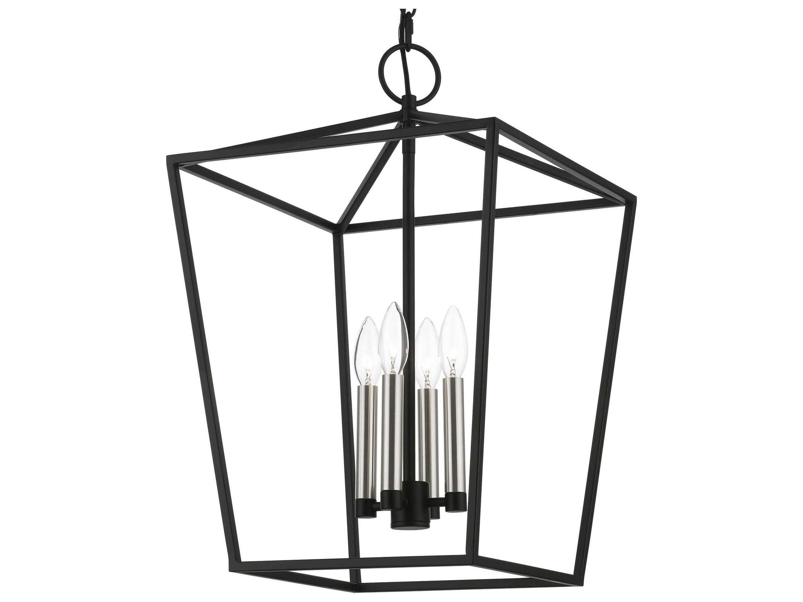 Livex Lighting Devone 4-Light Black Brushed Nickel Candelabra Chandelier