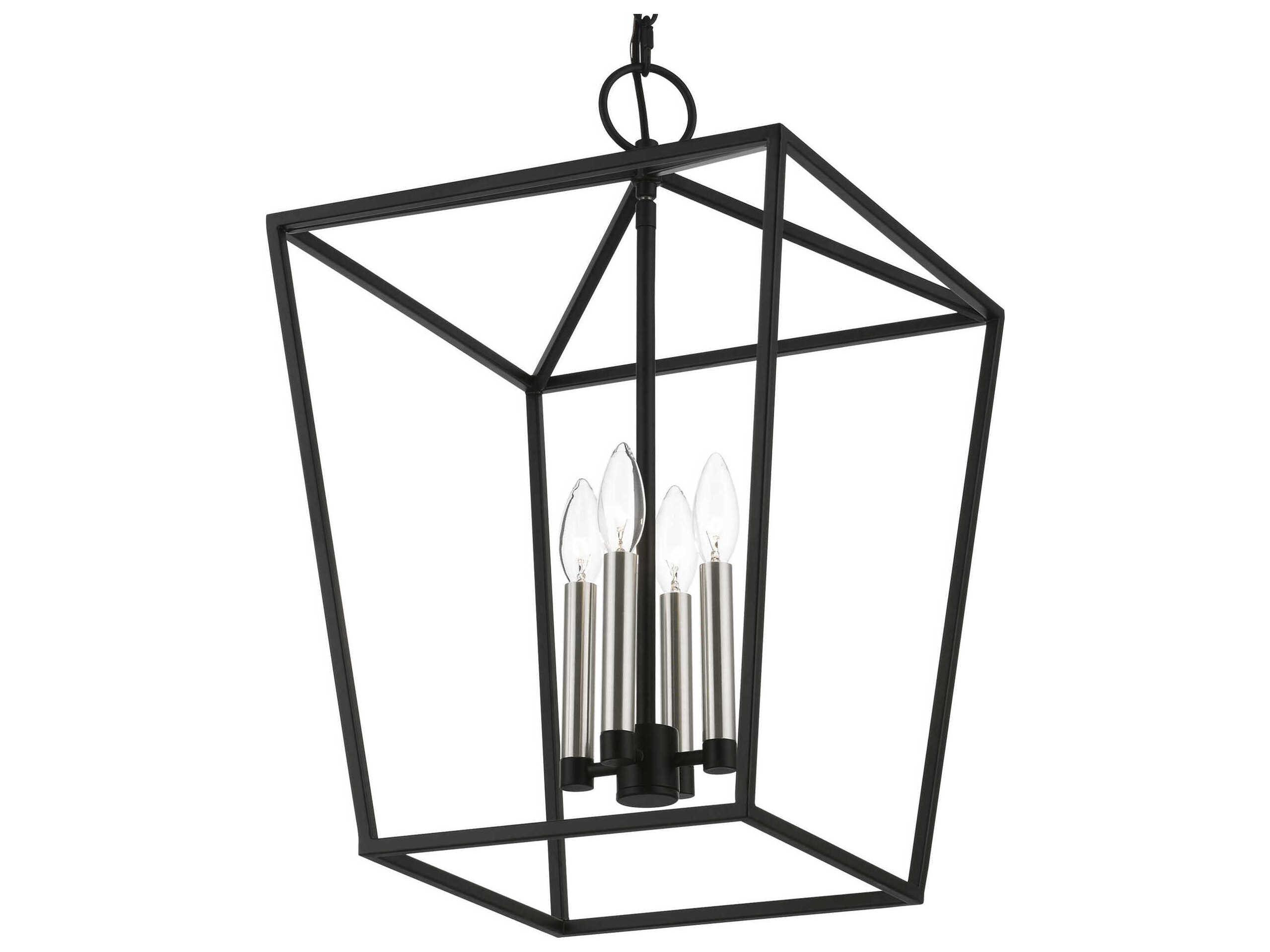 Livex Lighting Devone 4-Light Black Brushed Nickel Candelabra Chandelier