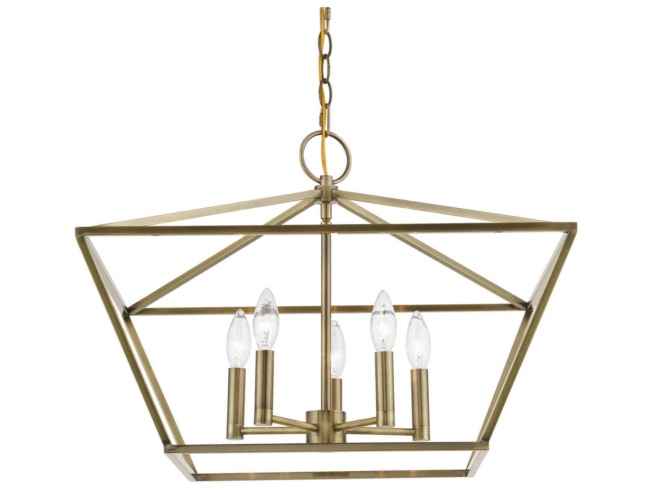 Livex Lighting Devone 5-Light Antique Brass Candelabra Chandelier