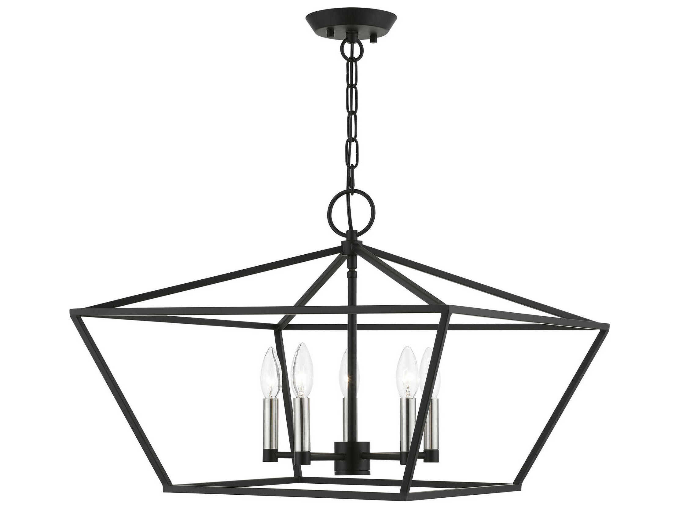 Livex Lighting Devone 5-Light Black Brushed Nickel Candelabra Chandelier