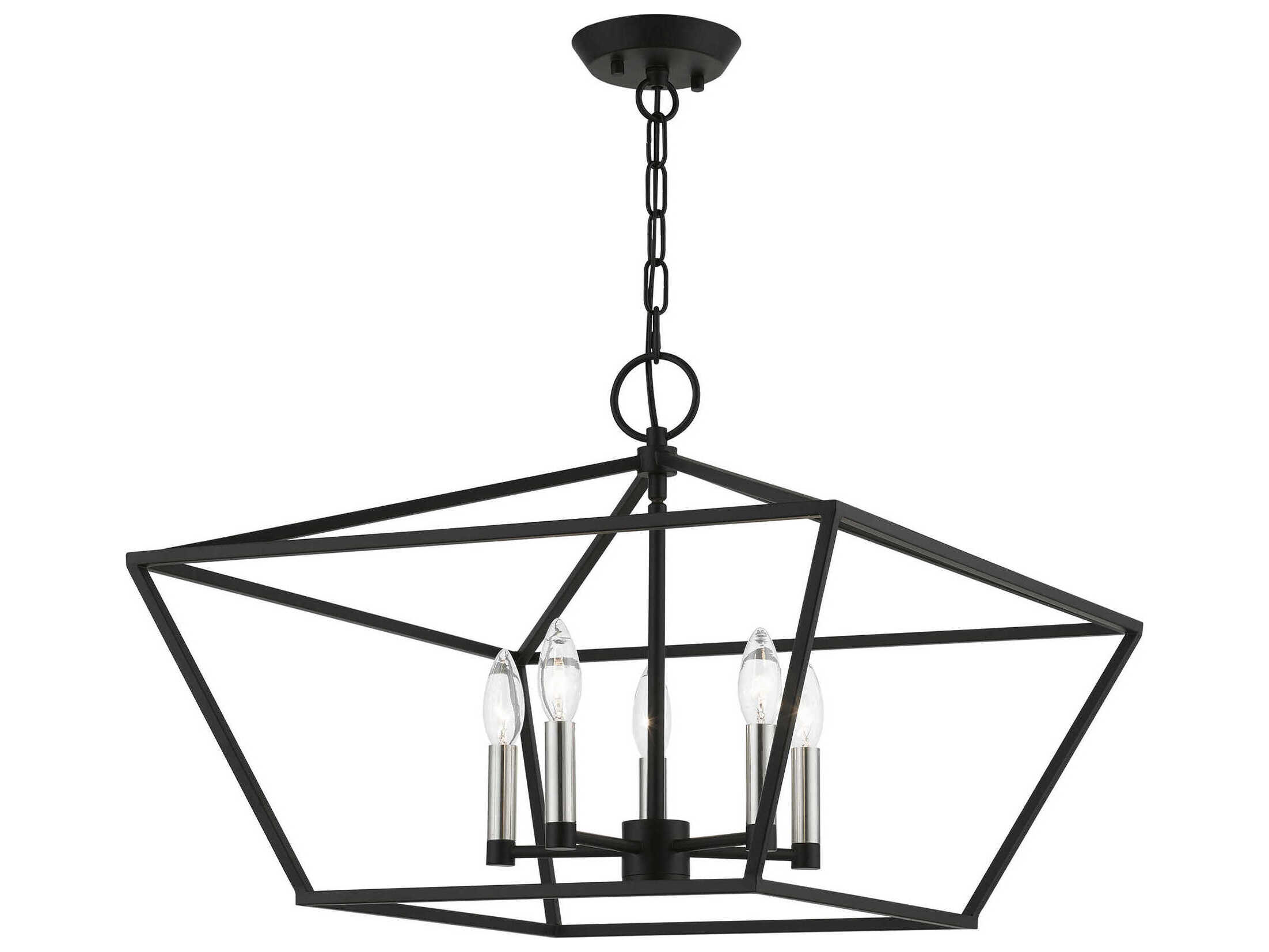 Livex Lighting Devone 5-Light Black Brushed Nickel Candelabra Chandelier