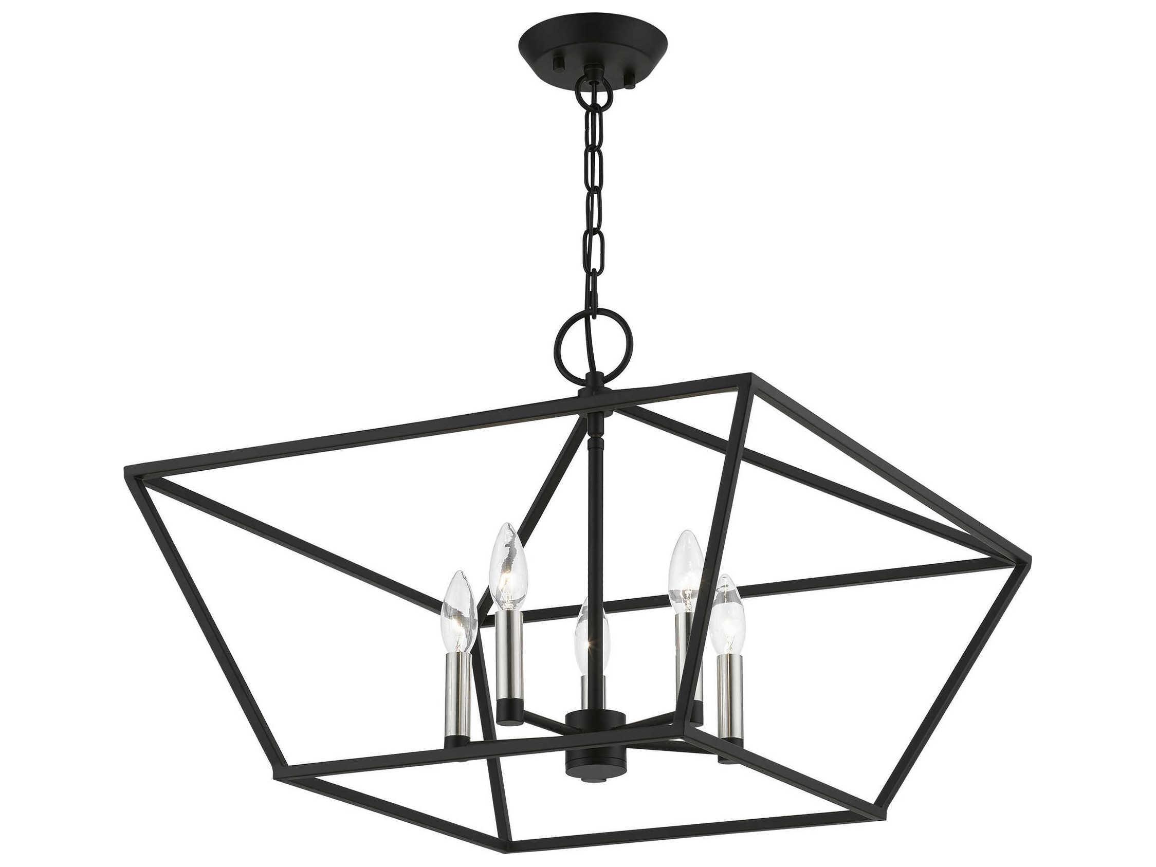 Livex Lighting Devone 5-Light Black Brushed Nickel Candelabra Chandelier