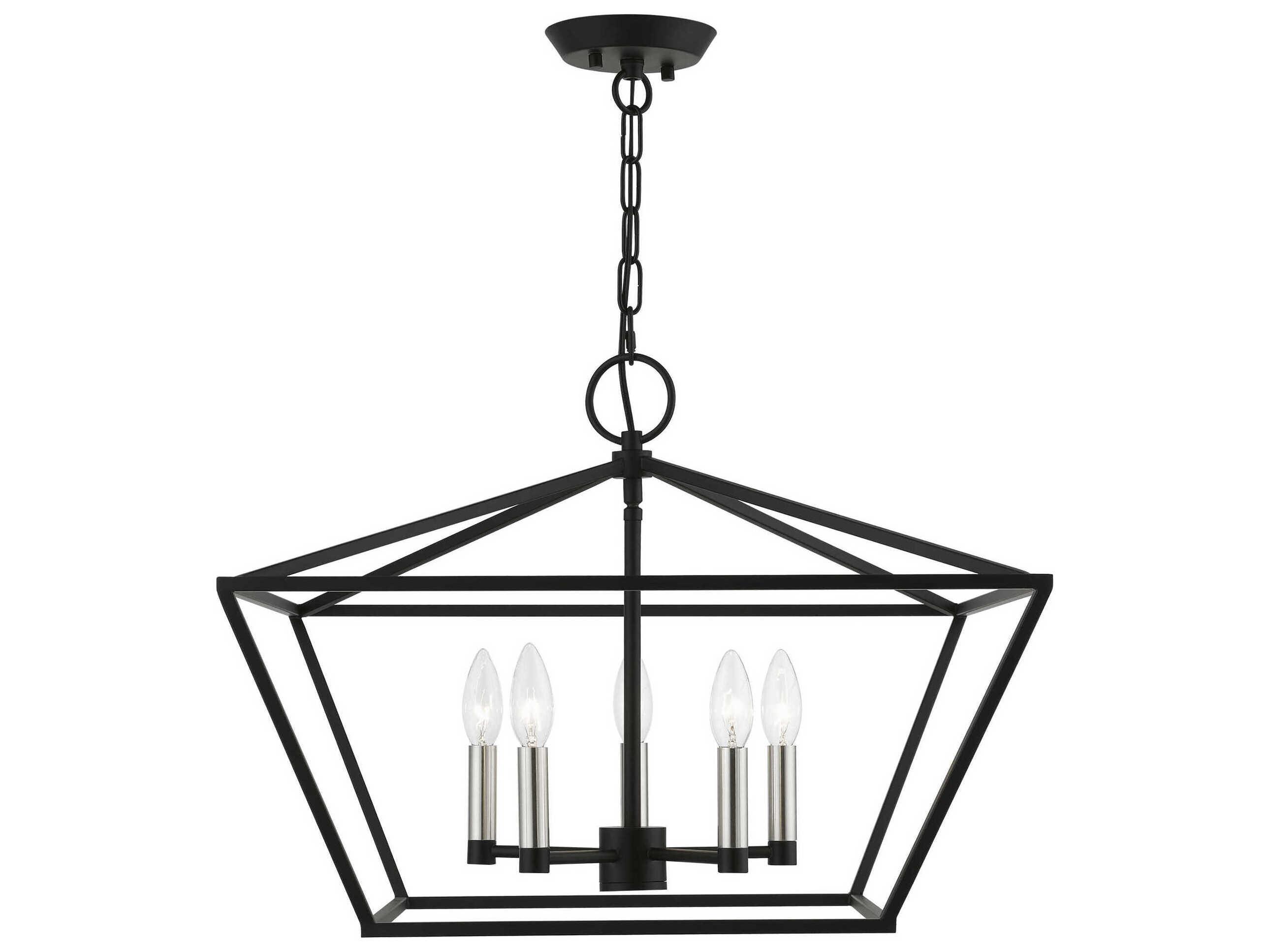 Livex Lighting Devone 5-Light Black Brushed Nickel Candelabra Chandelier