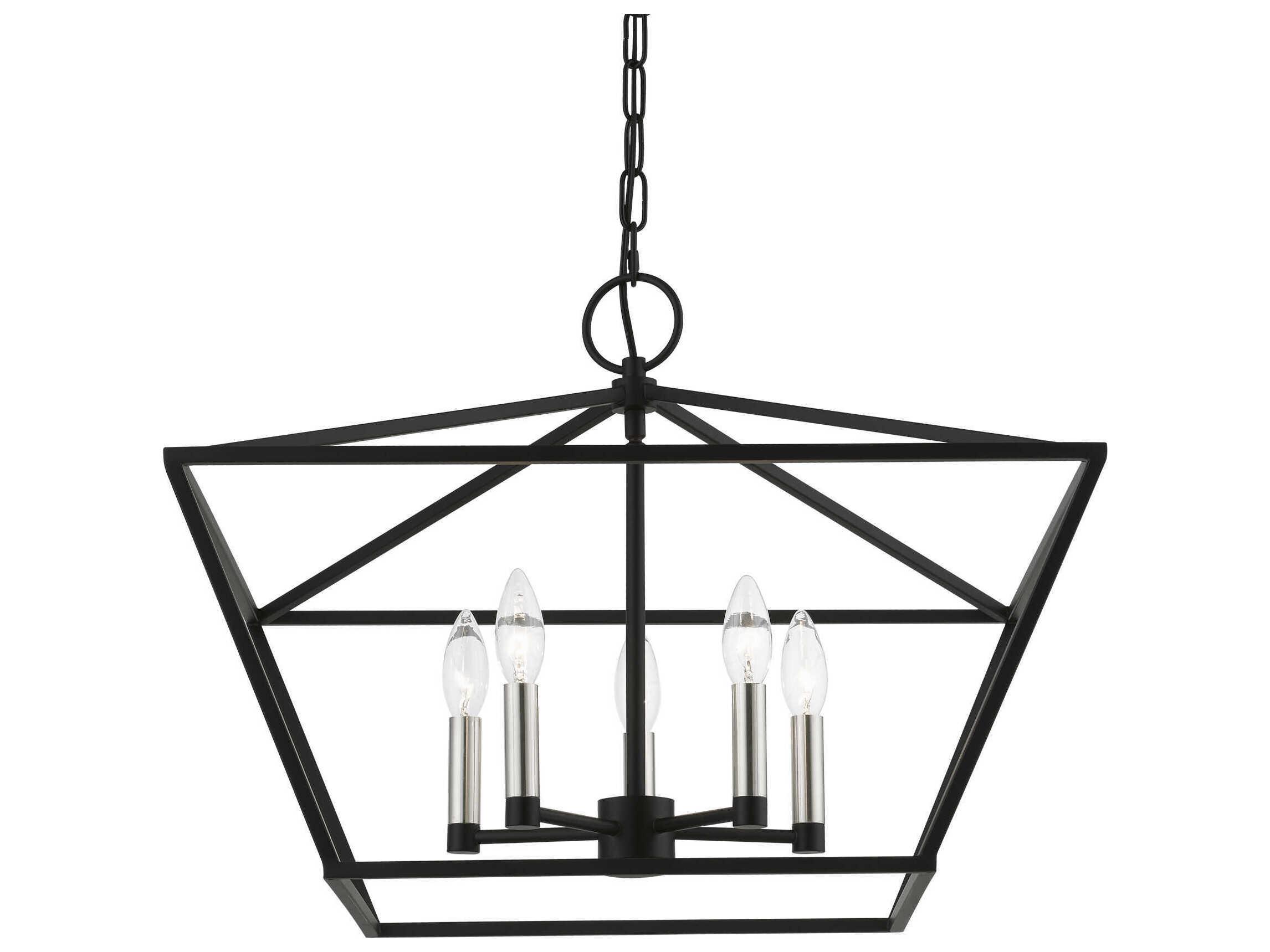 Livex Lighting Devone 5-Light Black Brushed Nickel Candelabra Chandelier