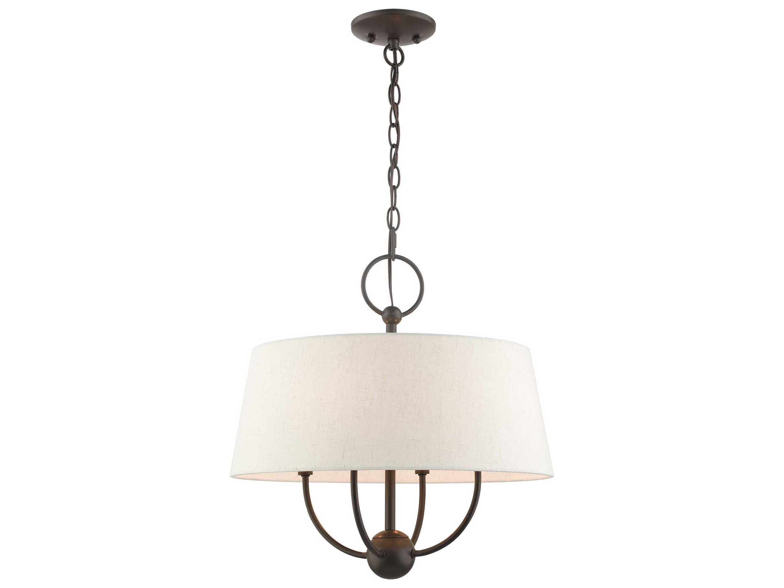 Livex Lighting Cartwright 4-Light English Bronze Off White Empire Chandelier