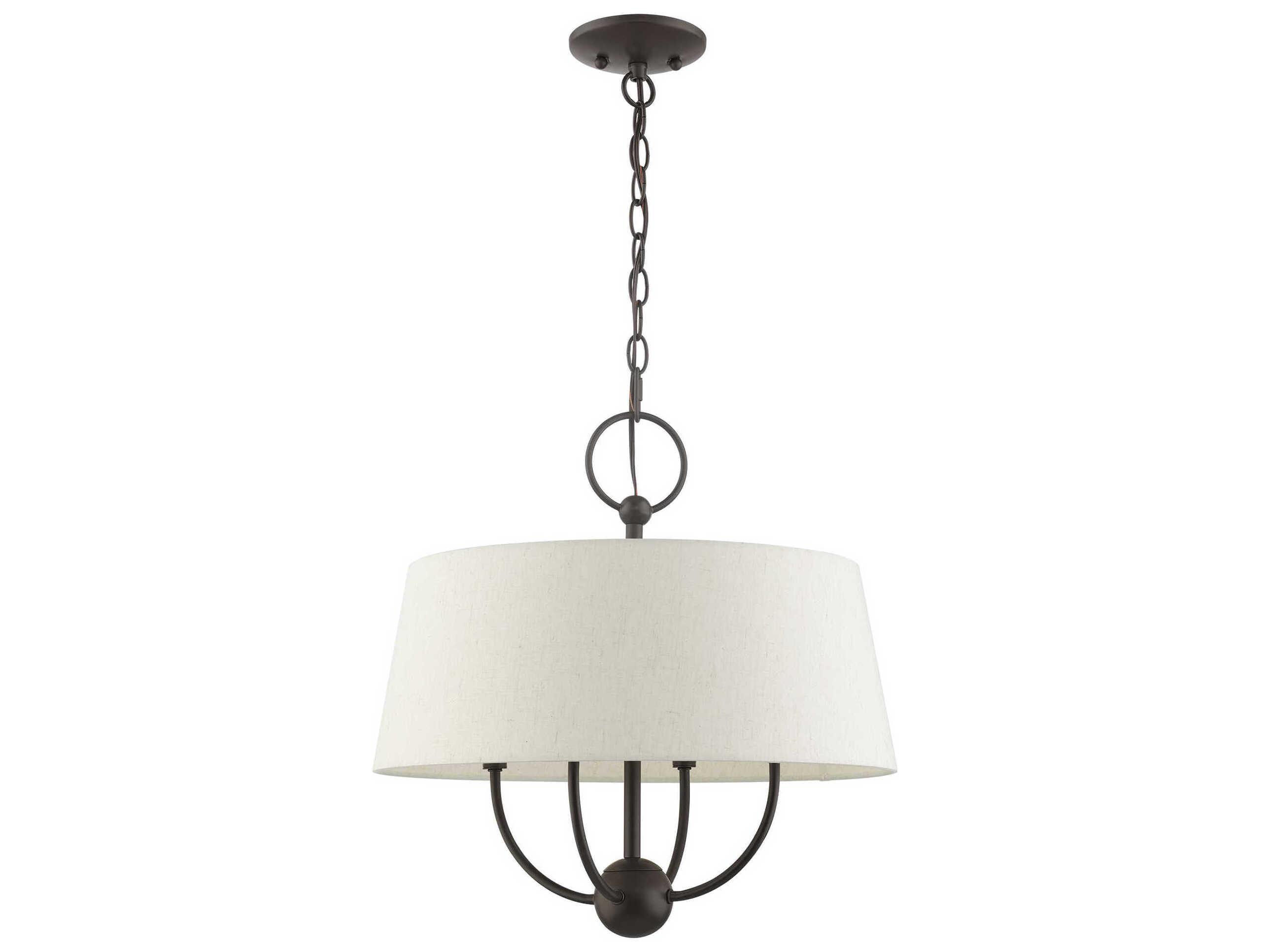 Livex Lighting Cartwright 4-Light English Bronze Off White Empire Chandelier