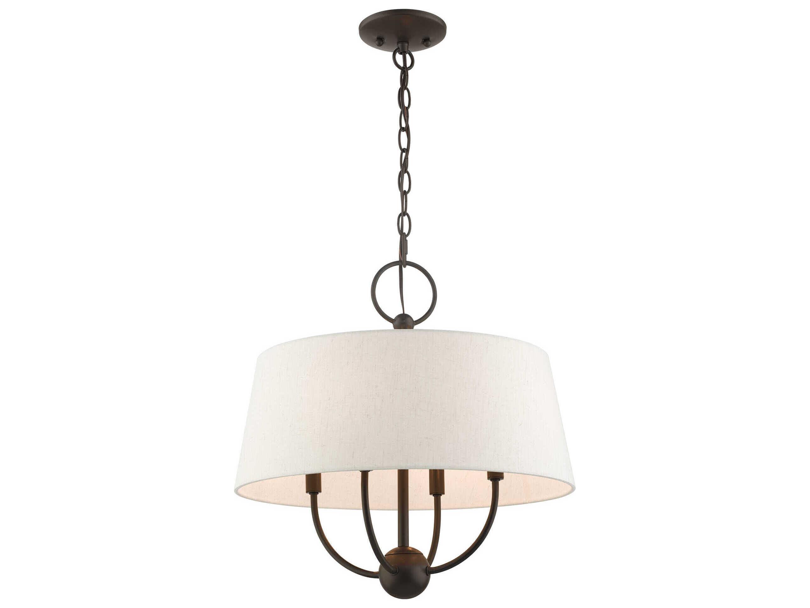 Livex Lighting Cartwright 4-Light English Bronze Off White Empire Chandelier