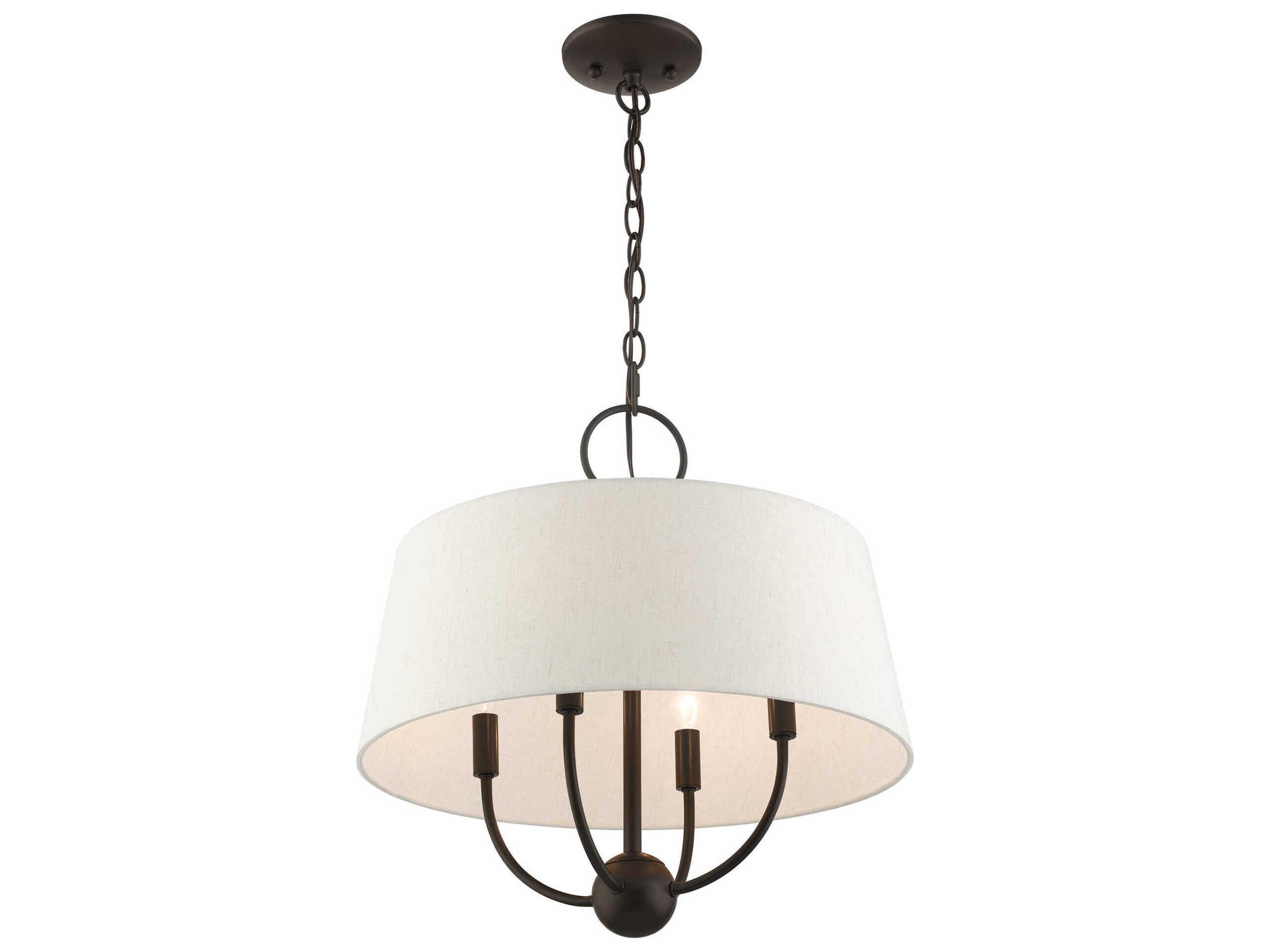 Livex Lighting Cartwright 4-Light English Bronze Off White Empire Chandelier