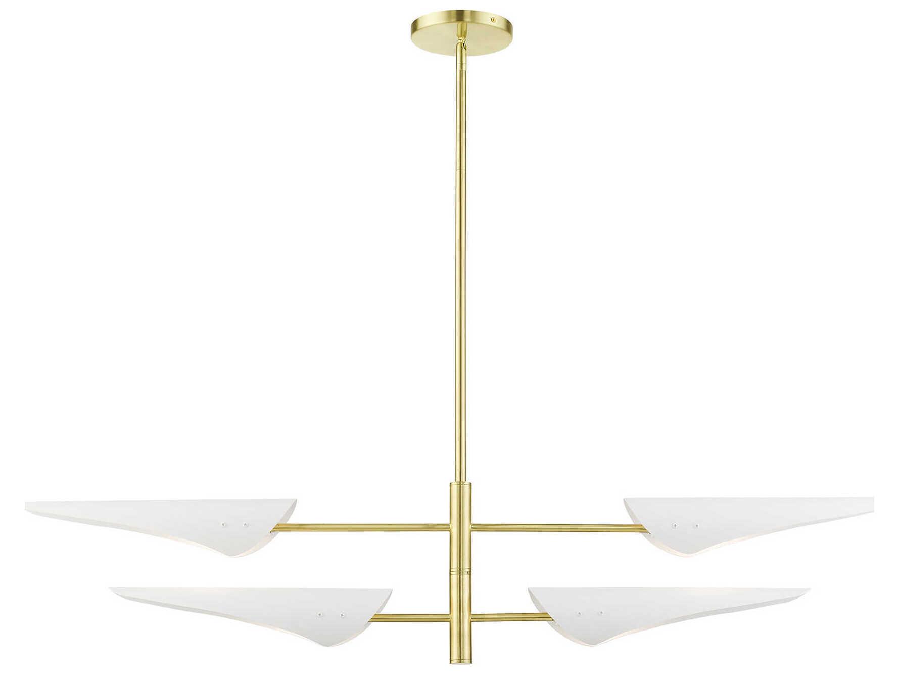 Livex Lighting Capistrano 4-Light Satin Brass Linear Island Pendant