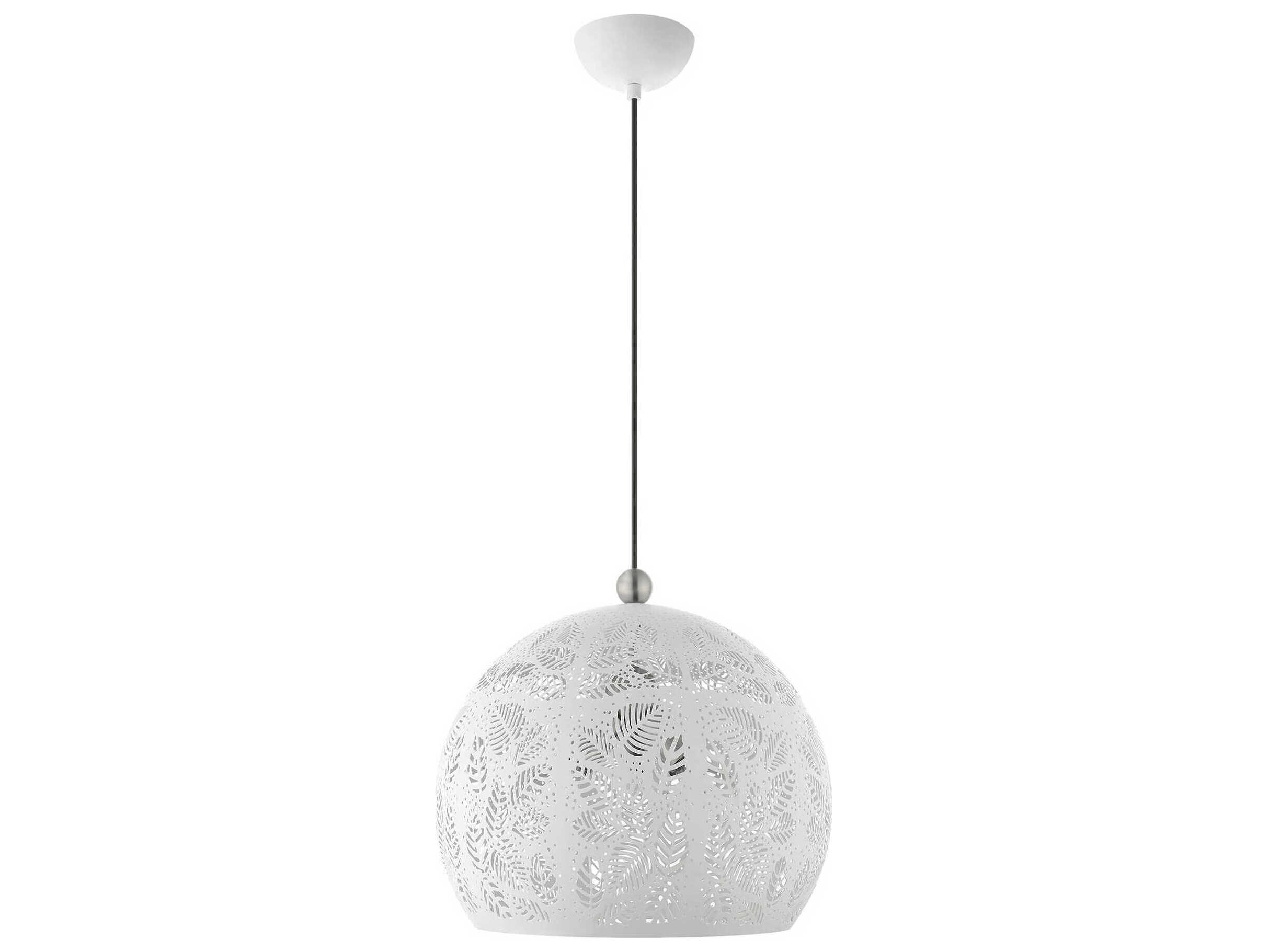 Livex Lighting Chantily 3-Light White Brushed Nickel Globe Pendant