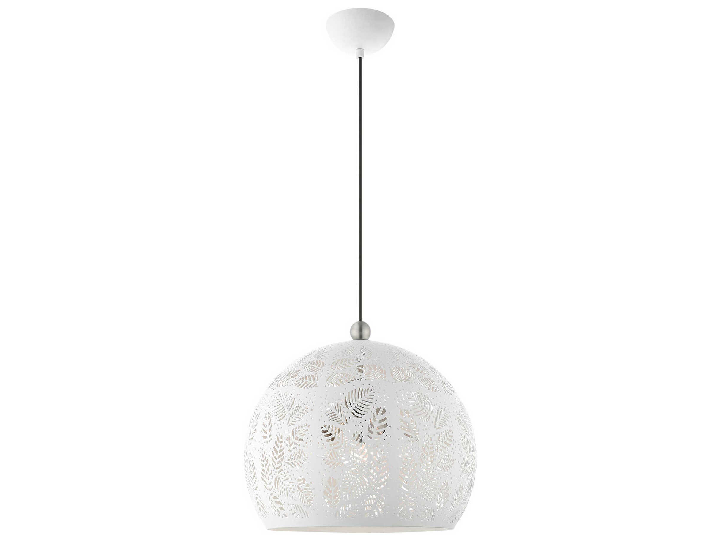 Livex Lighting Chantily 3-Light White Brushed Nickel Globe Pendant