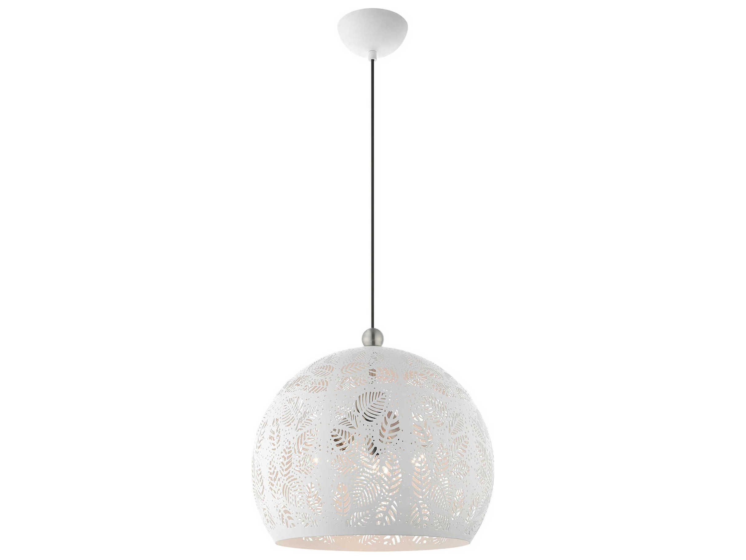 Livex Lighting Chantily 3-Light White Brushed Nickel Globe Pendant