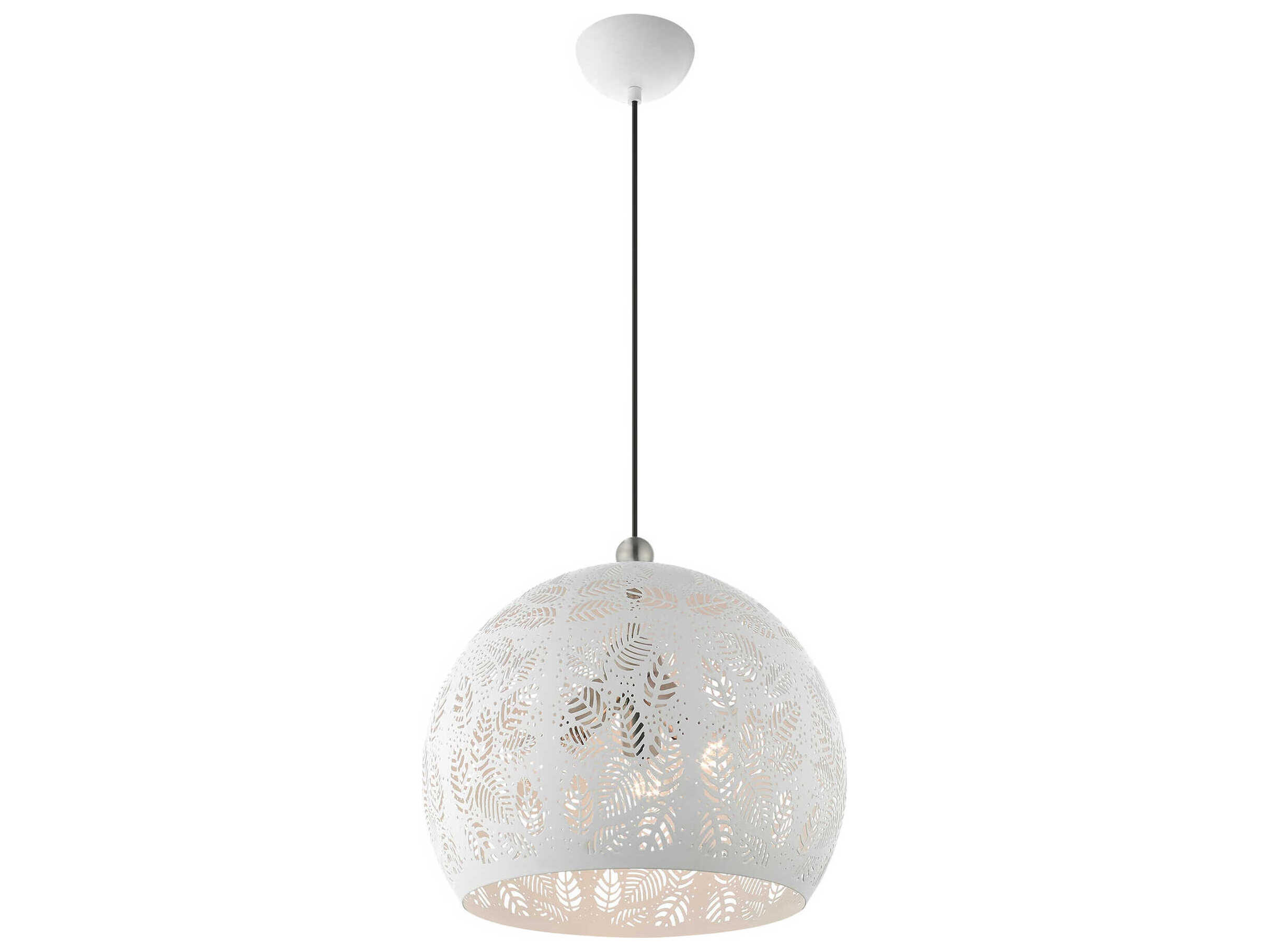 Livex Lighting Chantily 3-Light White Brushed Nickel Globe Pendant