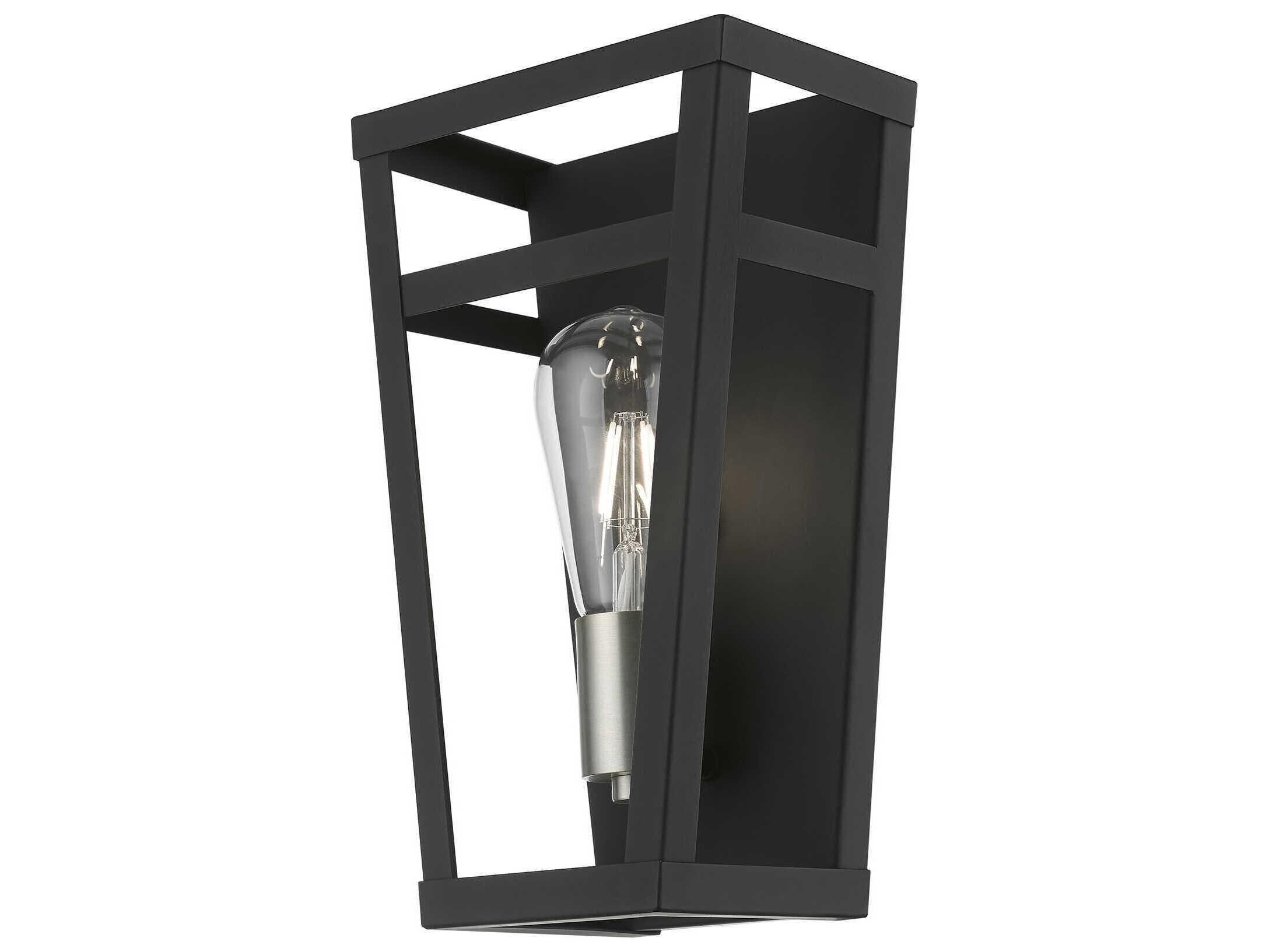 Livex Lighting Schofield 1-Light Black Brushed Nickel Wall Sconce