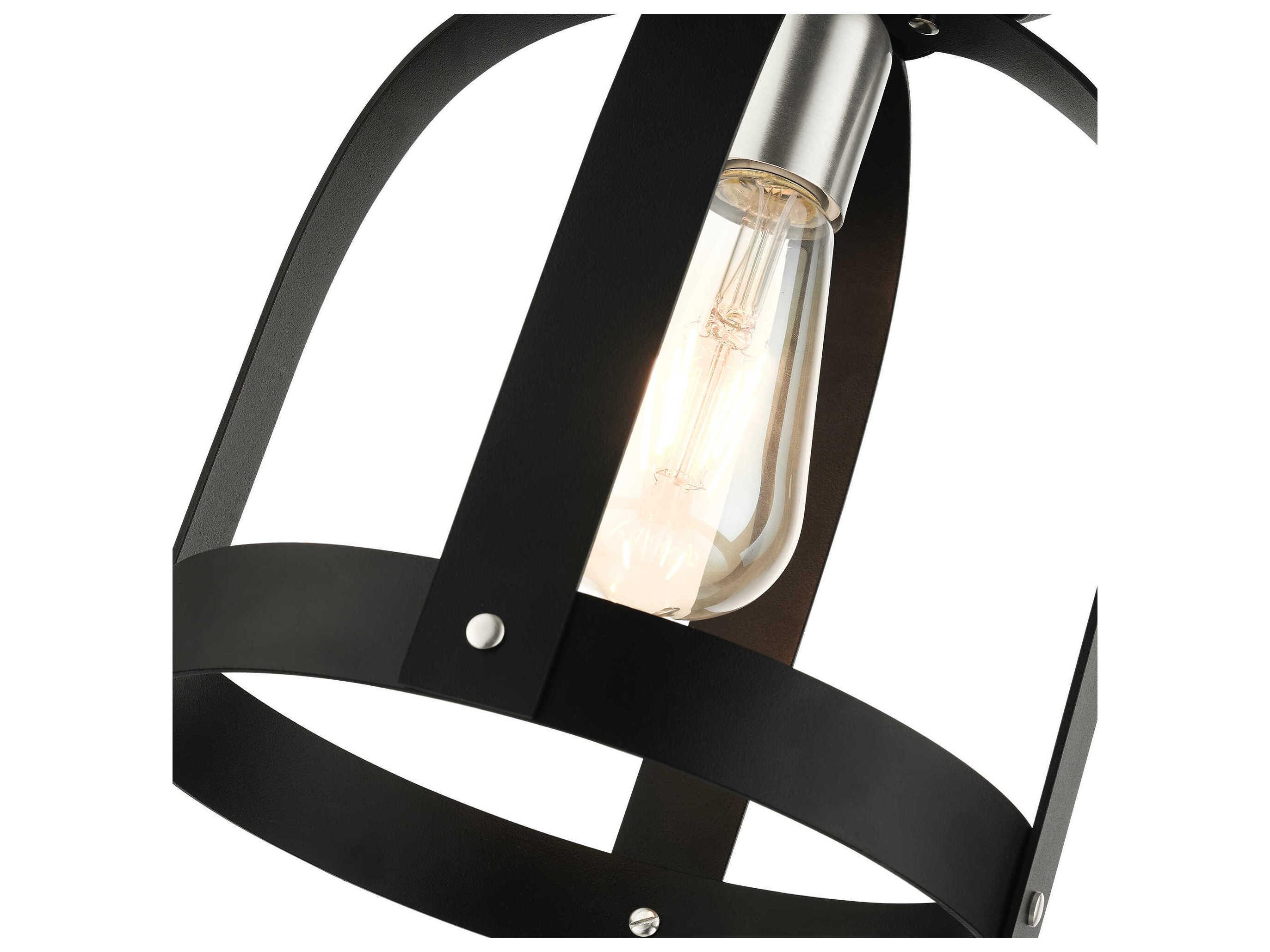 Livex Lighting Stoneridge 1-Light Textured Black Semi Flush Mount