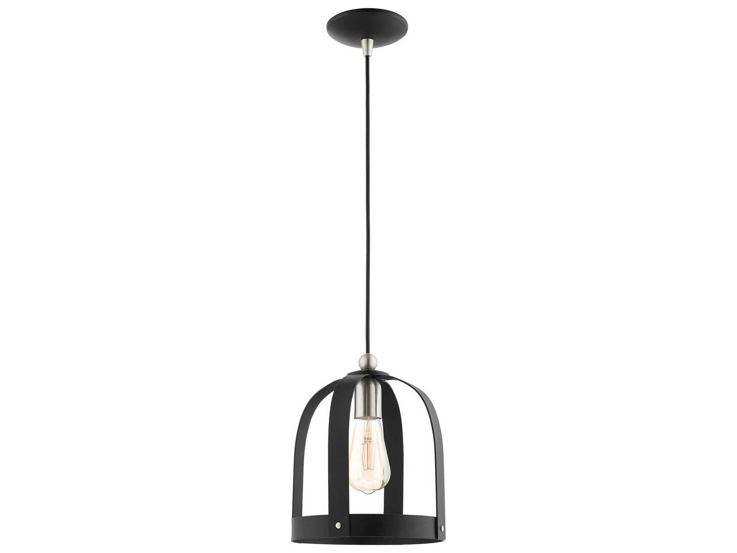 Livex Lighting Stoneridge 1-Light Textured Black Mini Pendant