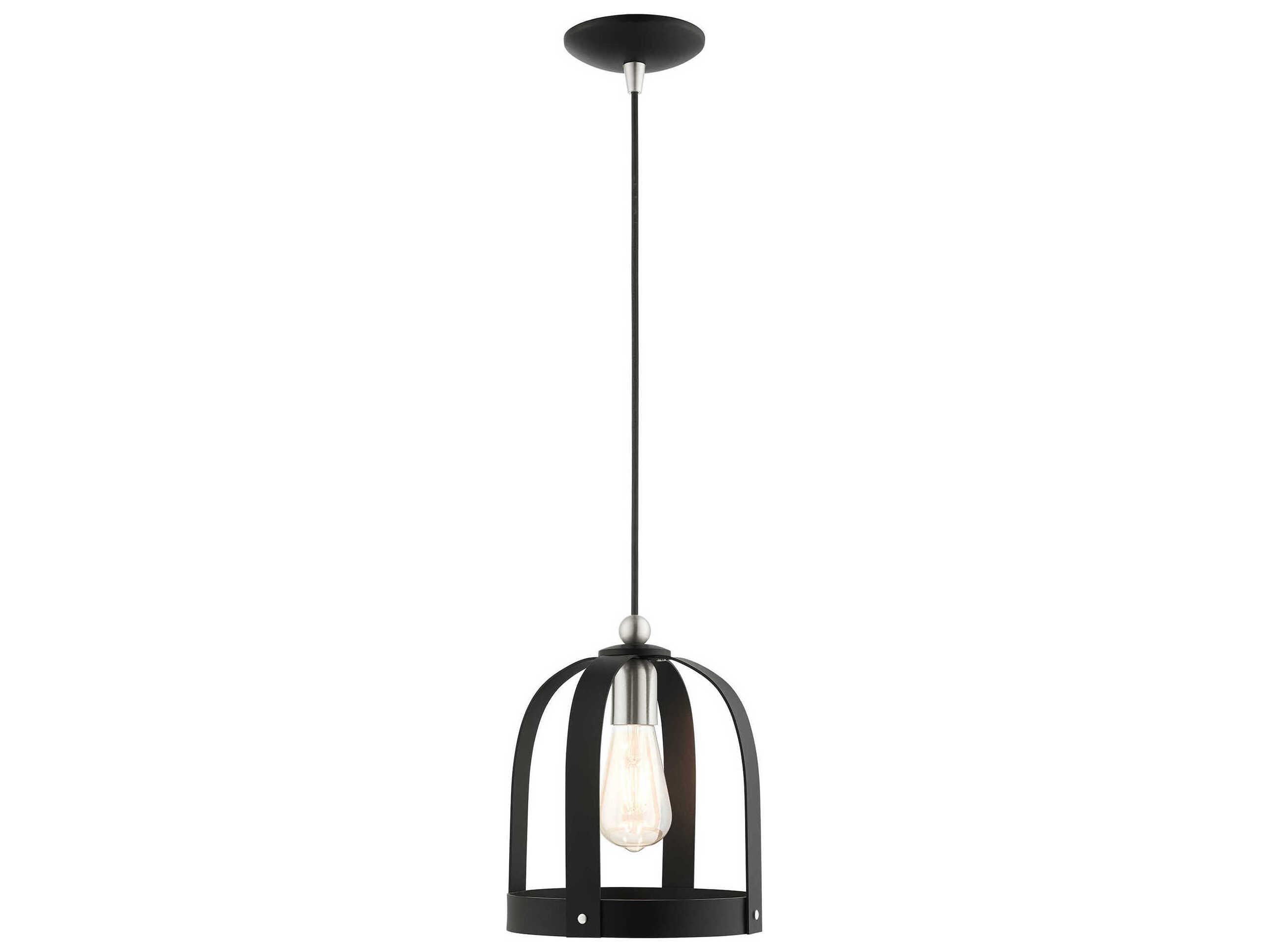 Livex Lighting Stoneridge 1-Light Textured Black Mini Pendant