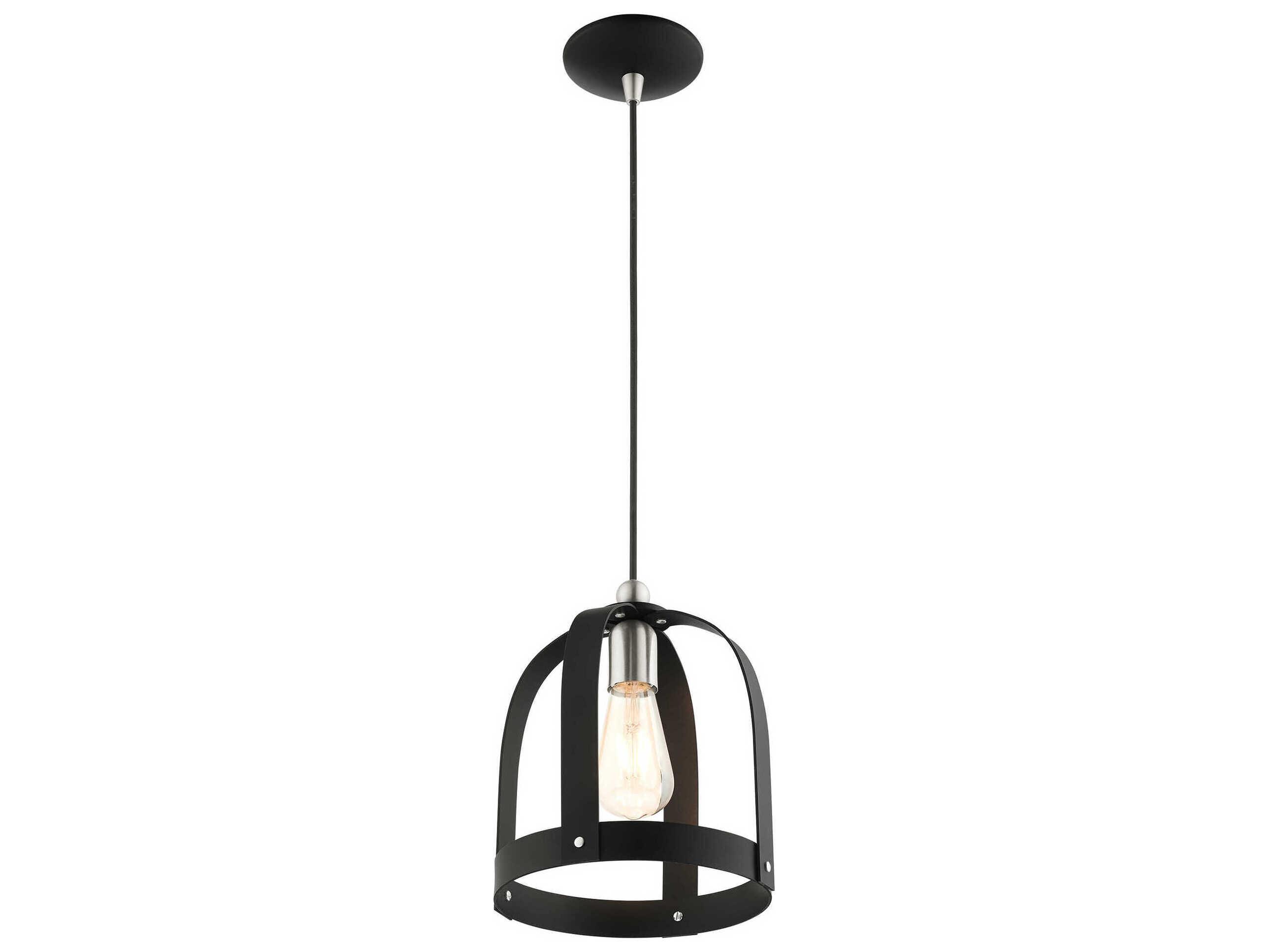 Livex Lighting Stoneridge 1-Light Textured Black Mini Pendant